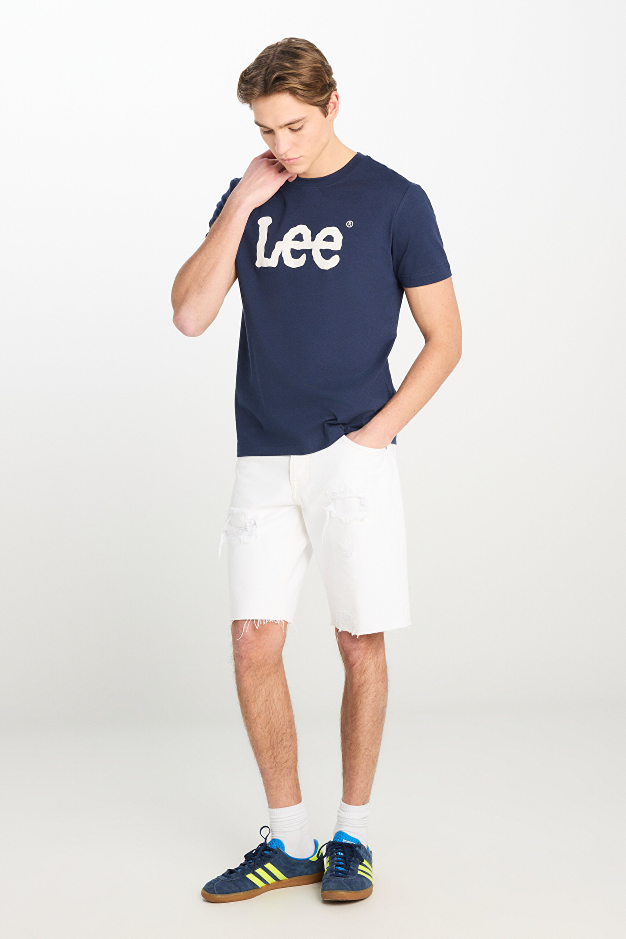 Regular Fit Normal Kesim %100 Pamuk Normal Bel Beyaz Jean Kot Şort - White-L231630100 (görsel 2)