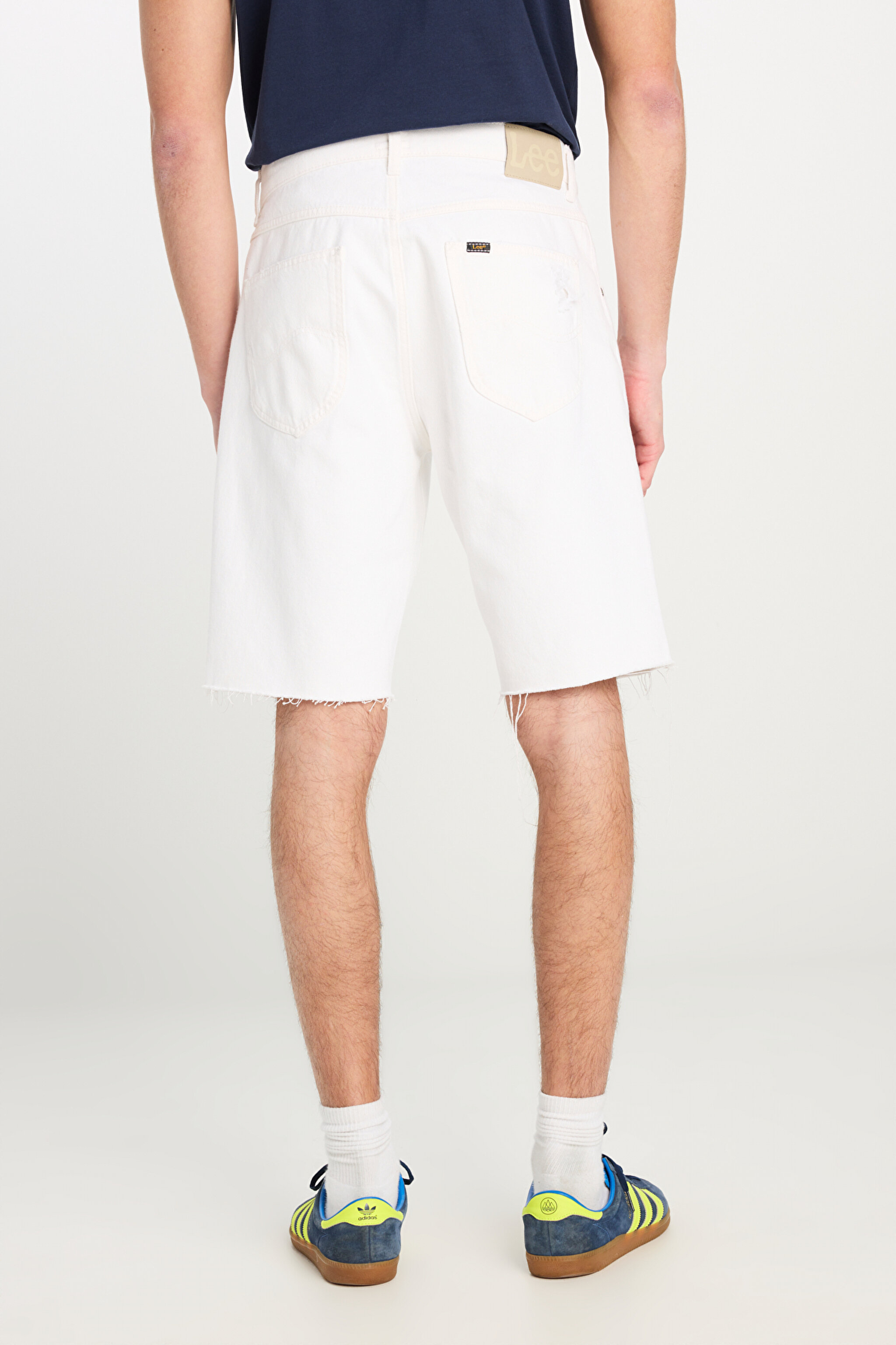 Regular Fit Normal Kesim %100 Pamuk Normal Bel Beyaz Jean Kot Şort - White-L231630100 (görsel 4)