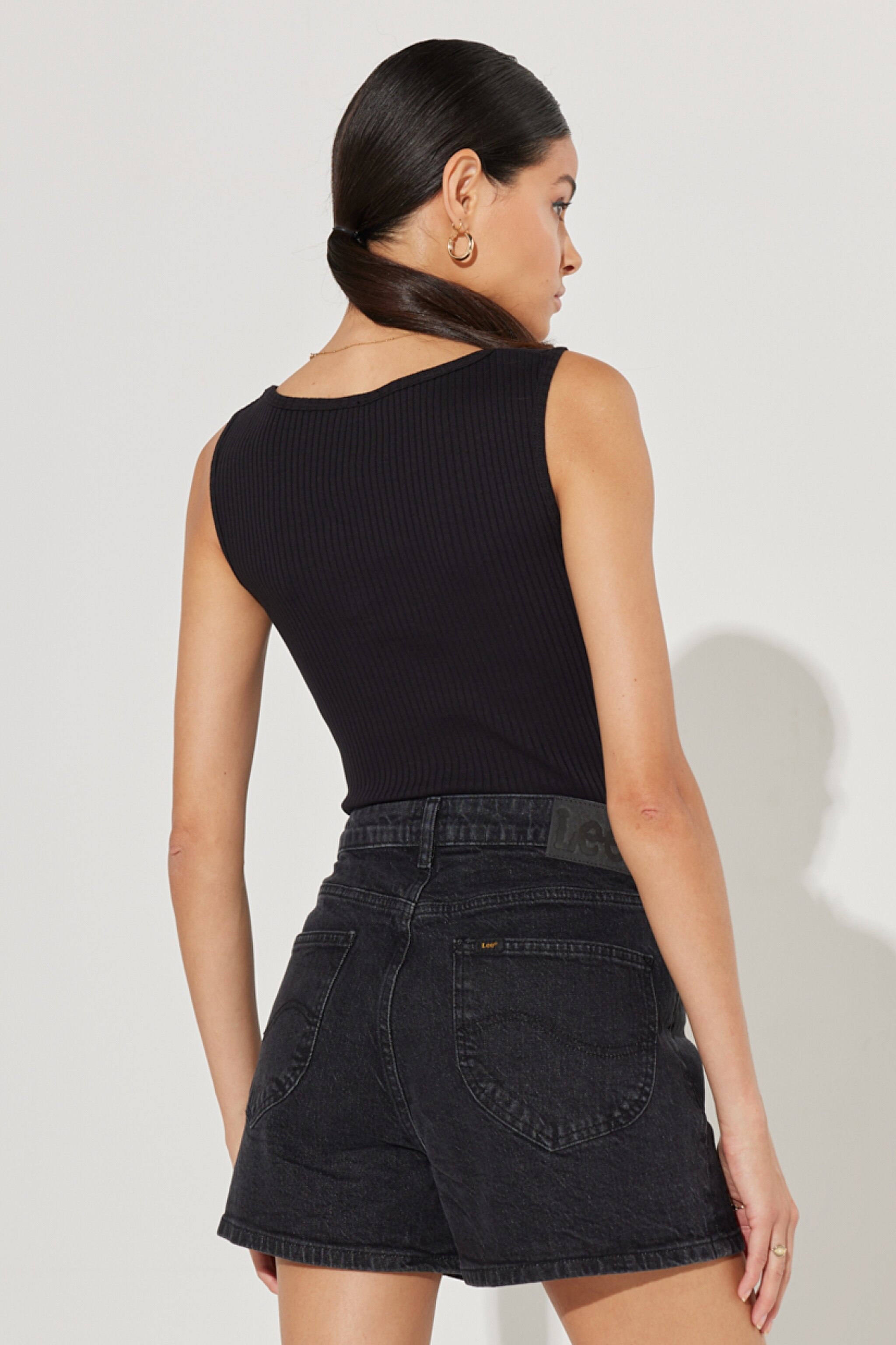 Regular Fit Normal Kesim Bisiklet Yaka Esnek Siyah Tişört - Black-L231636001 (görsel 7)