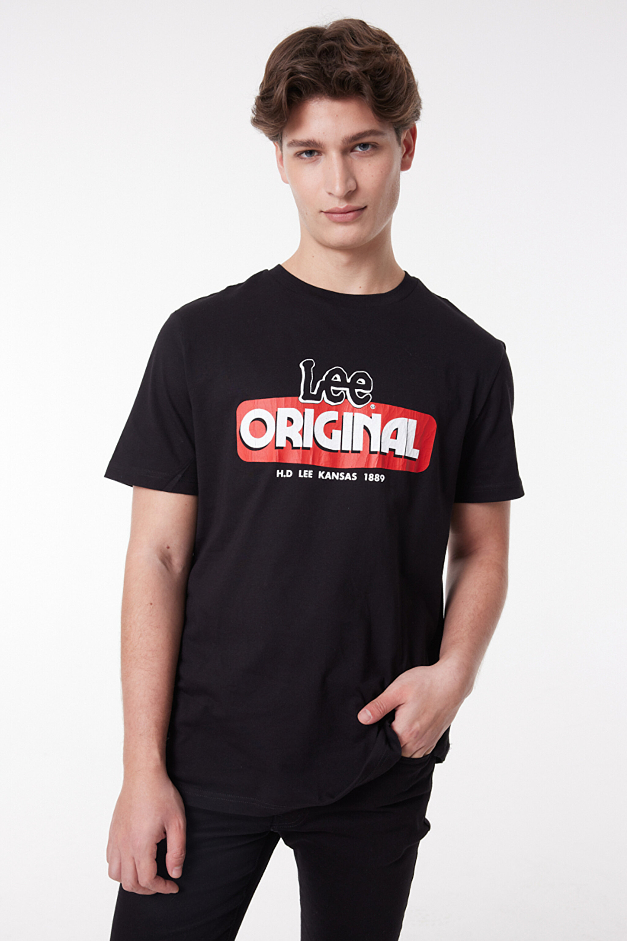 Regular Fit Normal Kesim %100 Pamuk Bisiklet Yaka Siyah Tişört