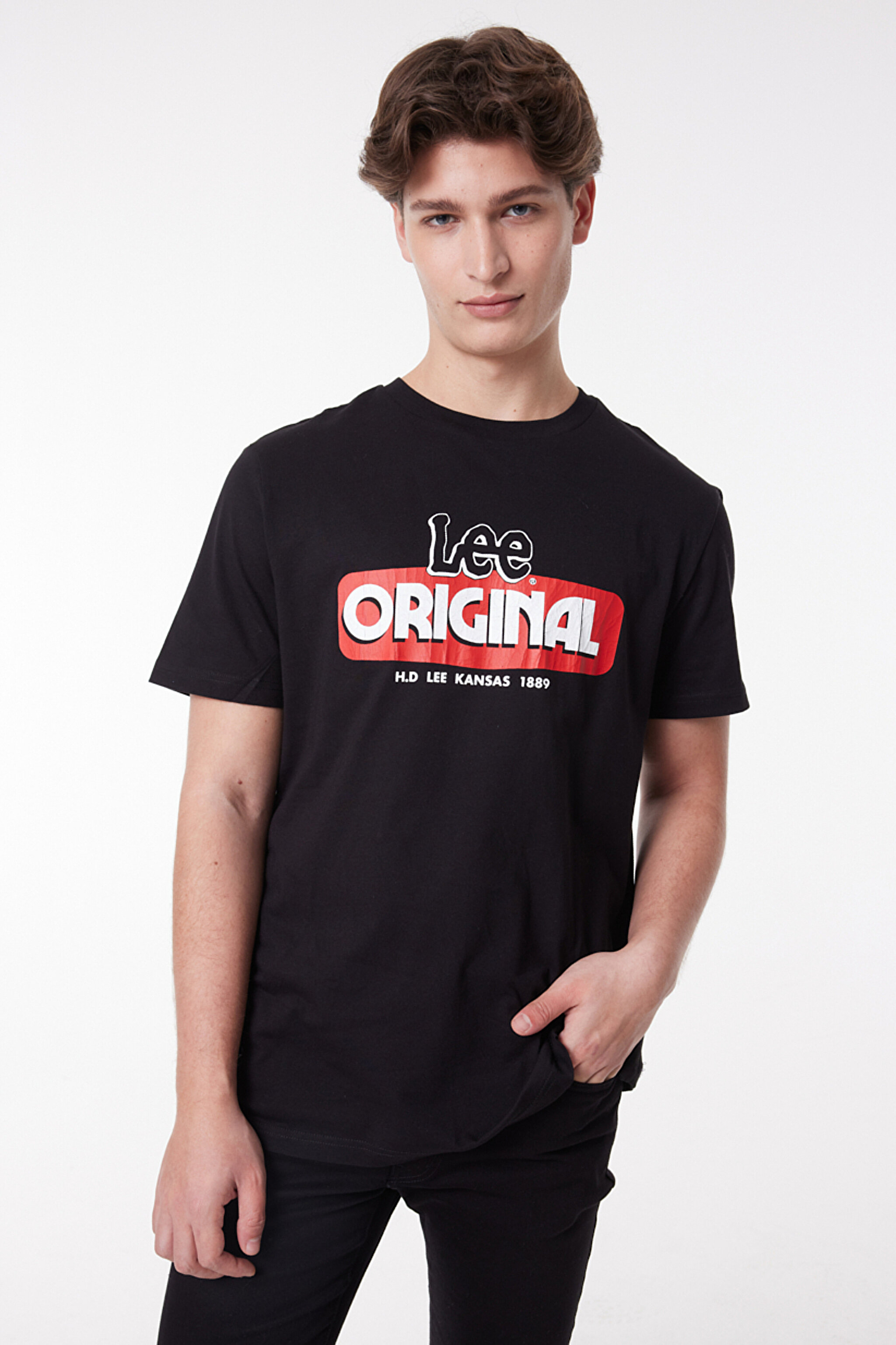 Regular Fit Normal Kesim %100 Pamuk Bisiklet Yaka Siyah Tişört - Black-L231734001