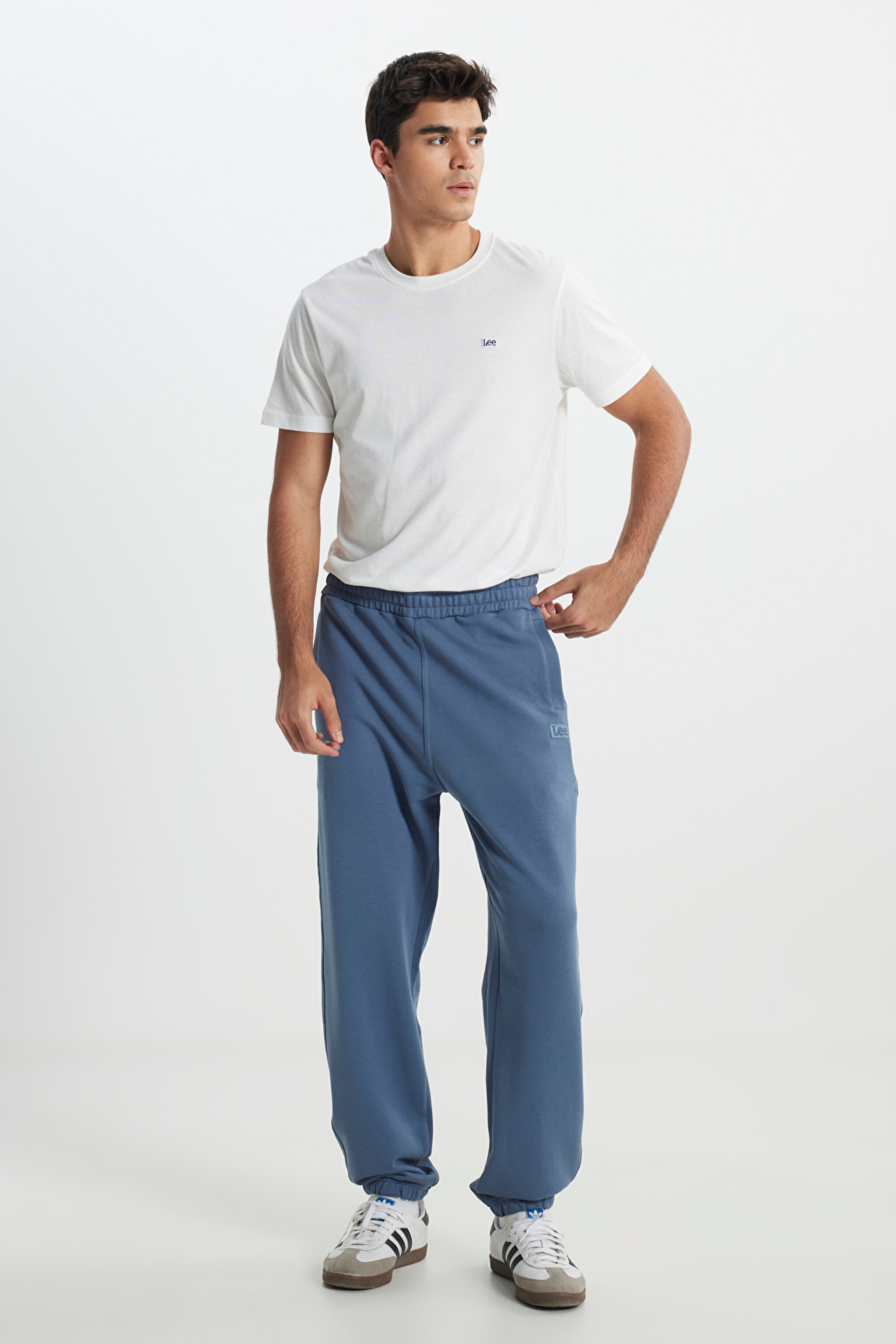 Loose Fit Rahat Kesim %100 Pamukl Petrol Mavisi Jogger Eşofman Altı - Petrol-L231758405 (görsel 2)