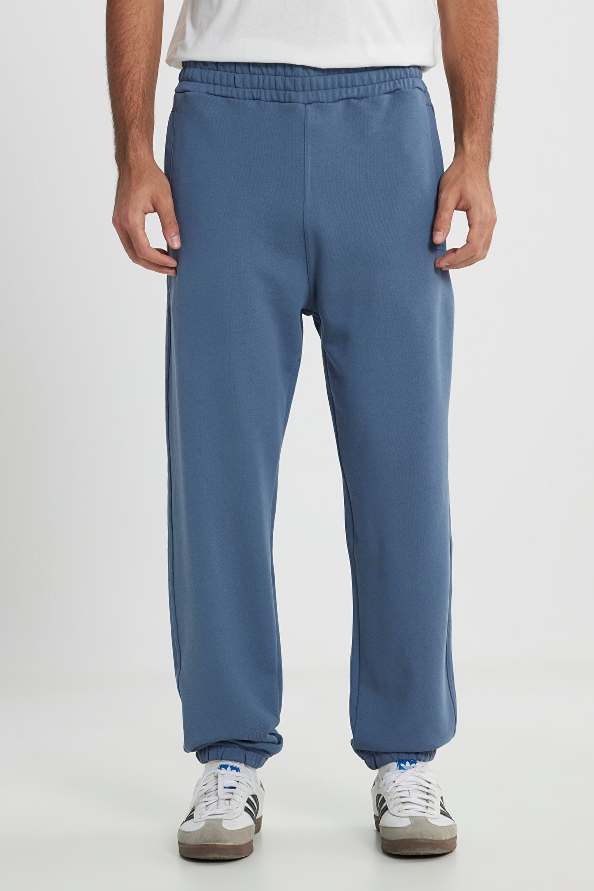 Loose Fit Rahat Kesim %100 Pamukl Petrol Mavisi Jogger Eşofman Altı - Petrol-L231758405 (görsel 3)