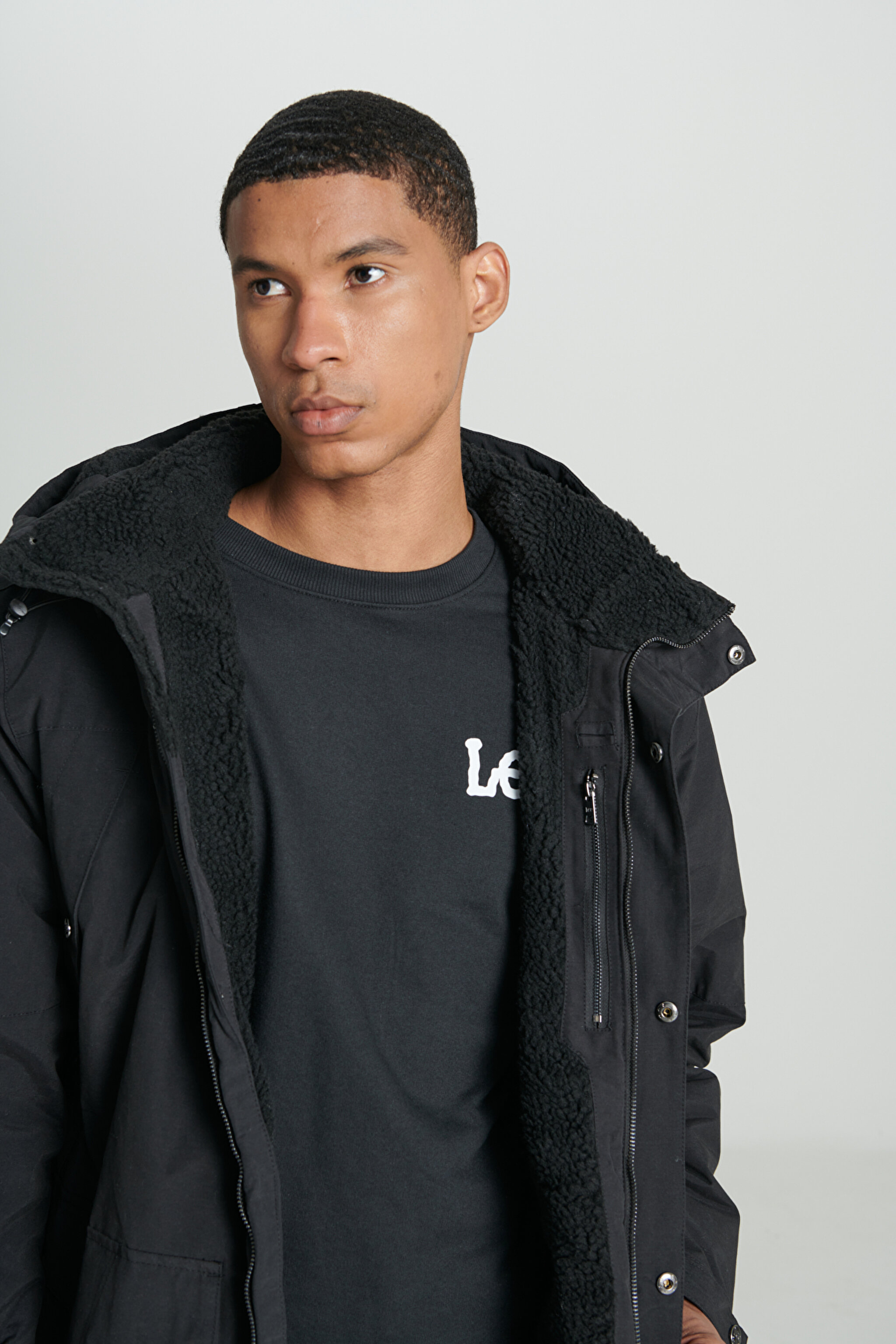   ELLESMERE PARKA FF ブラック S Regular Fit Normal Kesim Kapüşonlu Siyah Parka Ceket L232220001