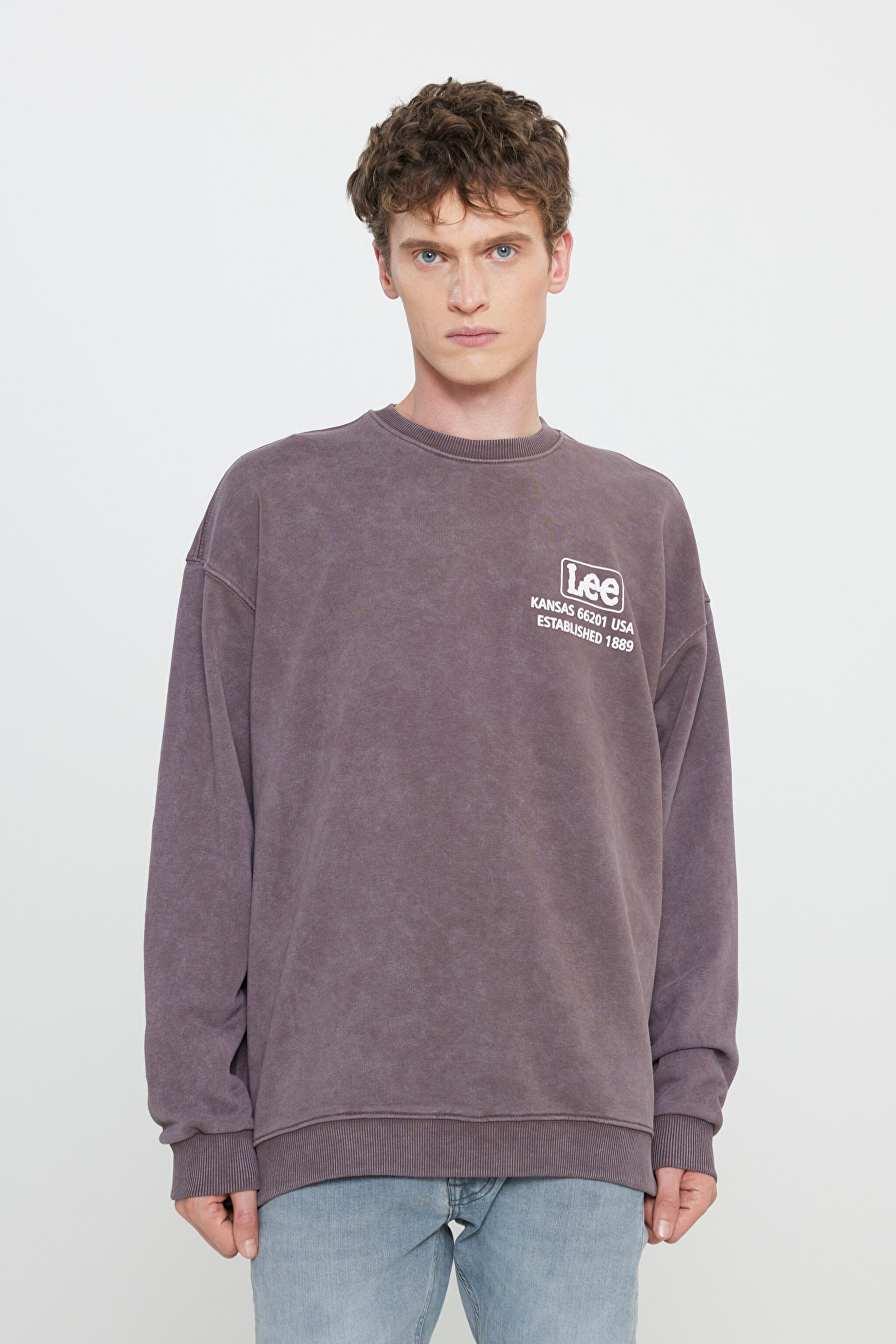 Loose Fit Rahat Kesim %100 Pamuk Bisiklet Yaka Sweatshirt