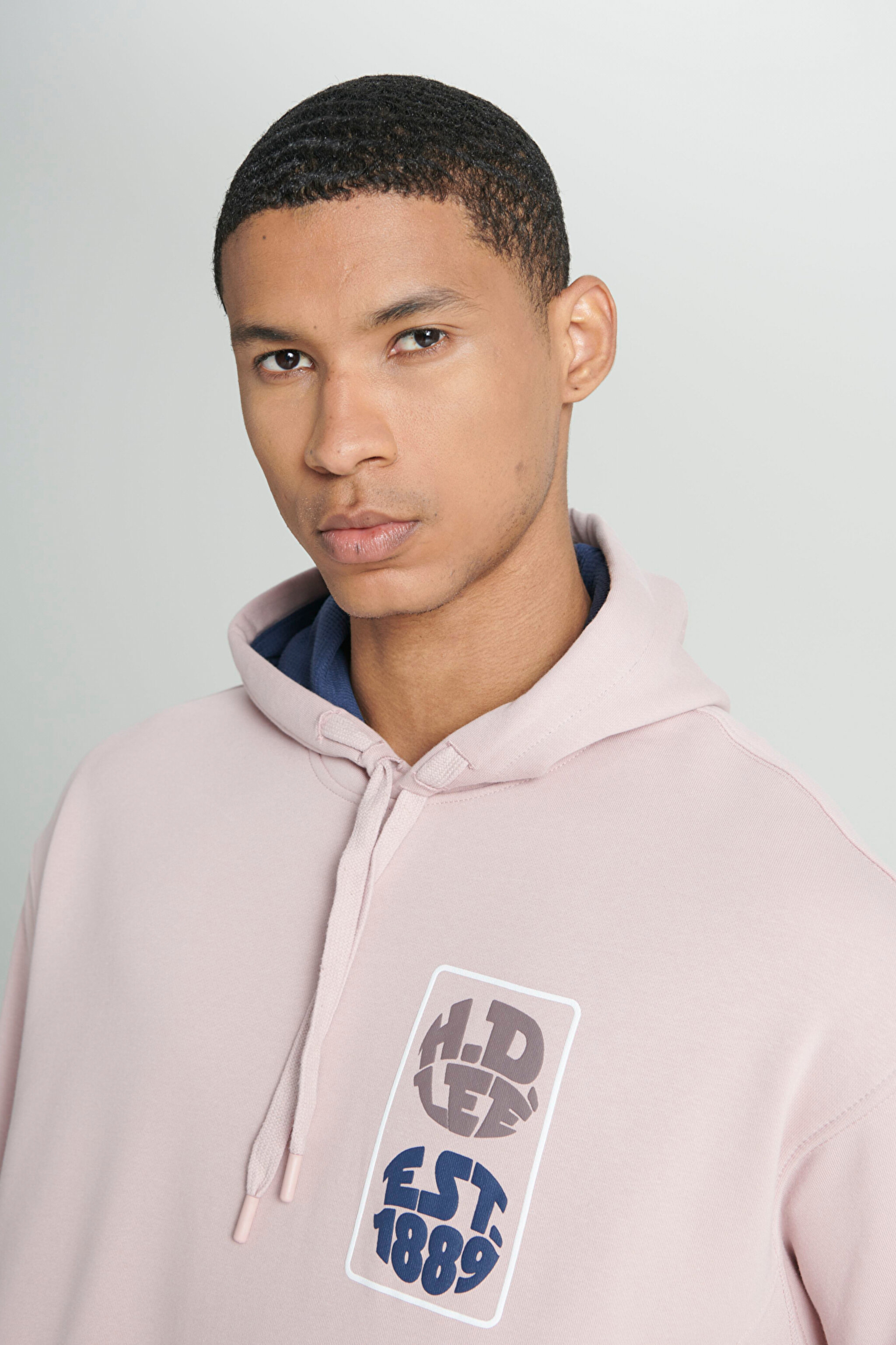 Loose Fit Rahat Kesim Kapüşonlu İçi Polarlı Sırt Baskılı Lila Sweatshirt - Lilac-L232272505 (görsel 6)