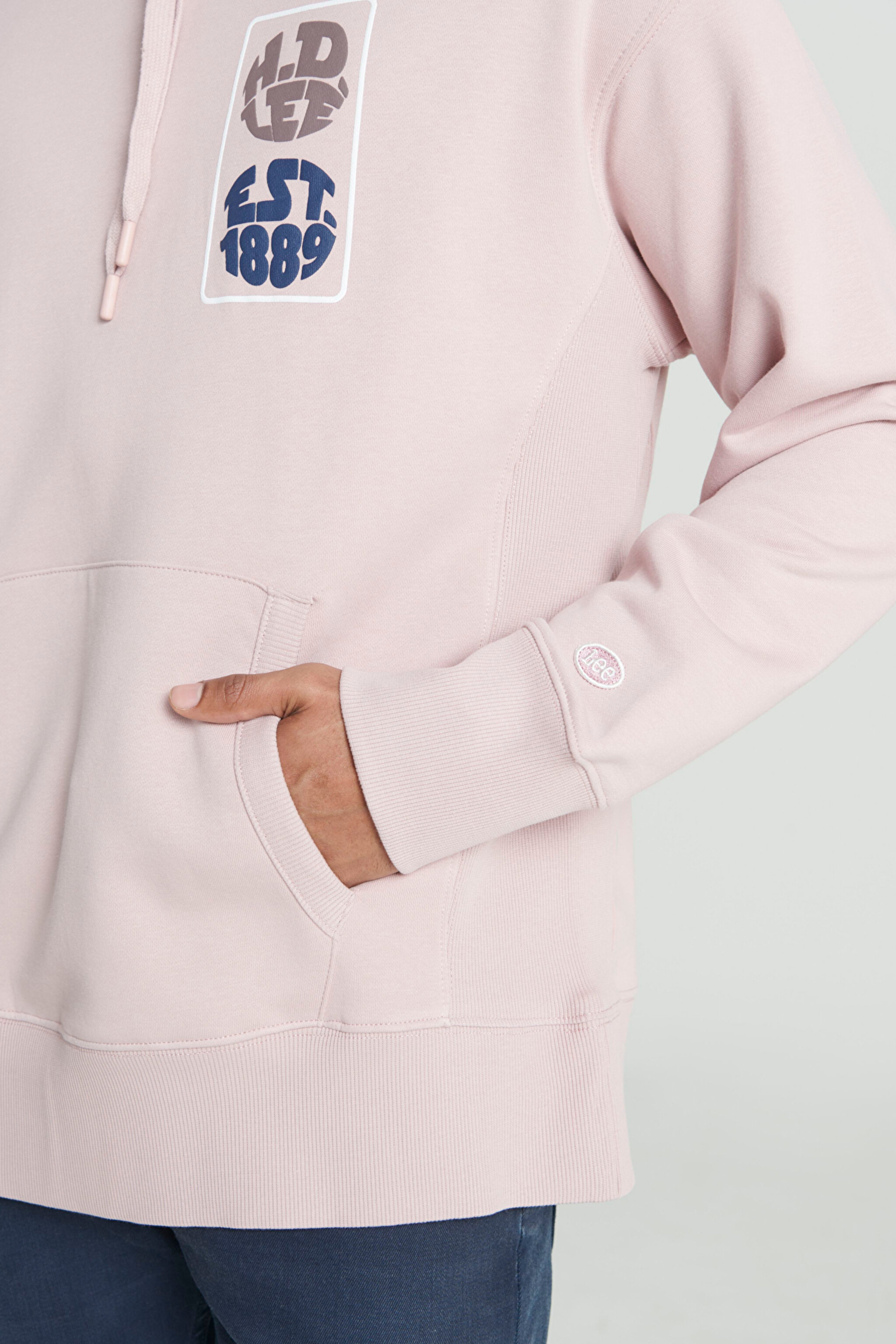 Loose Fit Rahat Kesim Kapüşonlu İçi Polarlı Sırt Baskılı Lila Sweatshirt - Lilac-L232272505 (görsel 7)
