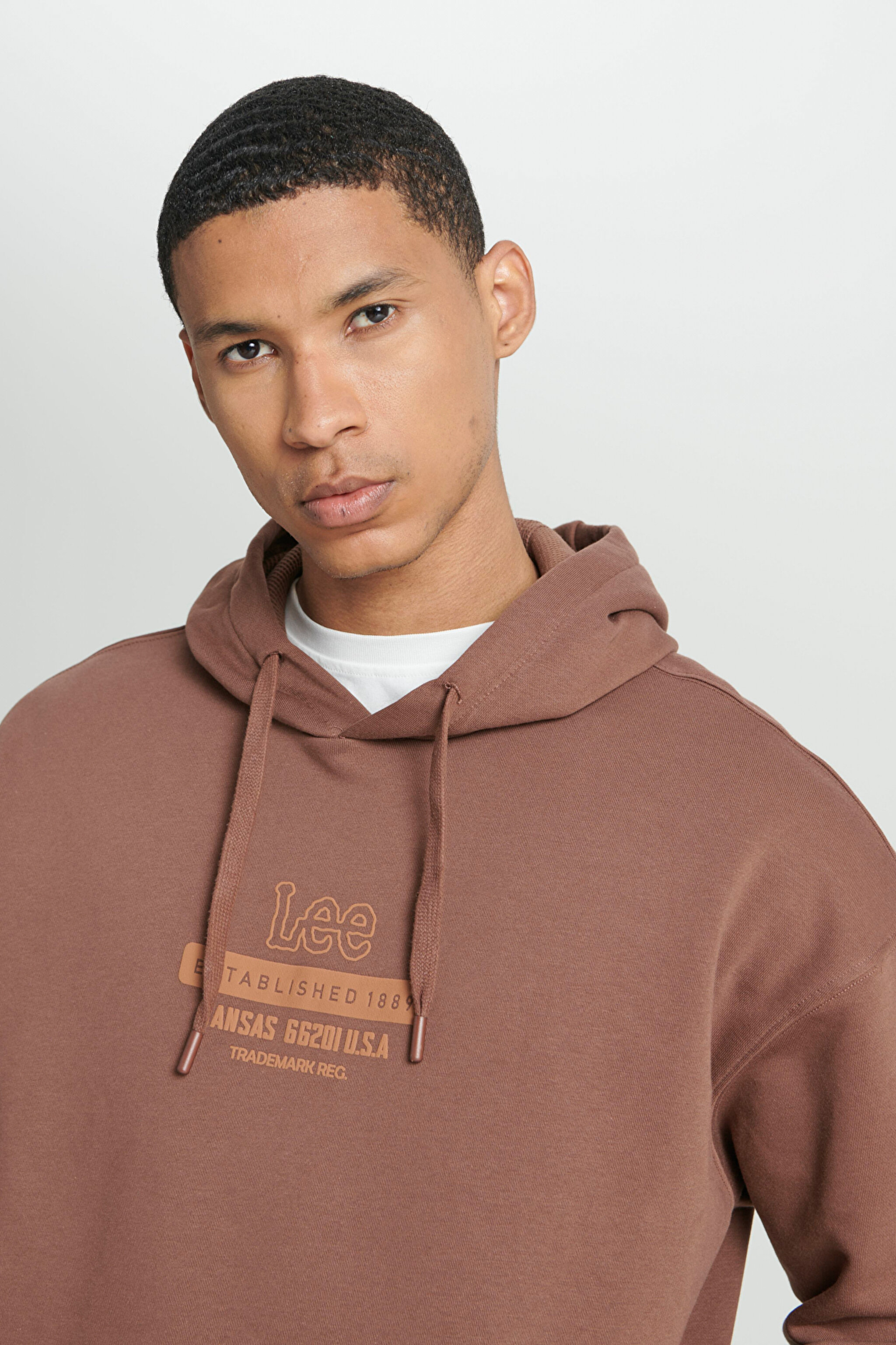 Loose Fit Rahat Kesim Kapüşonlu Şardonlu Kahverengi Sweatshirt - Brown-L232274220 (görsel 6)