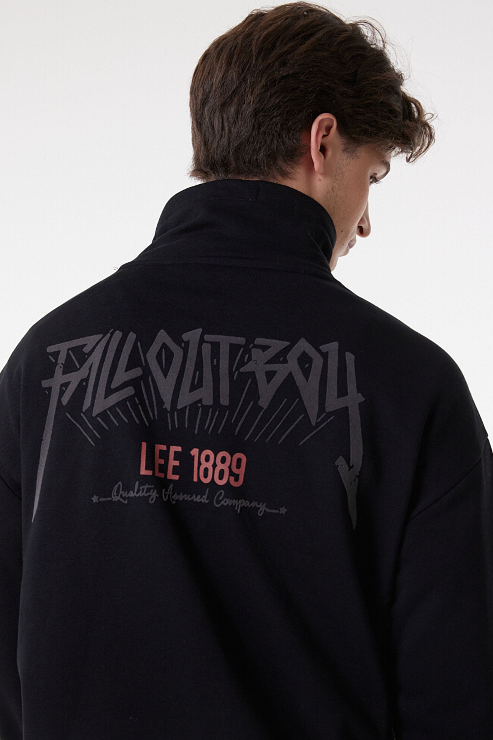 Loose Fit Rahat Kesim Kapüşonlu Şardonlu Siyah Sweatshirt - Black-L232278001 (görsel 3)