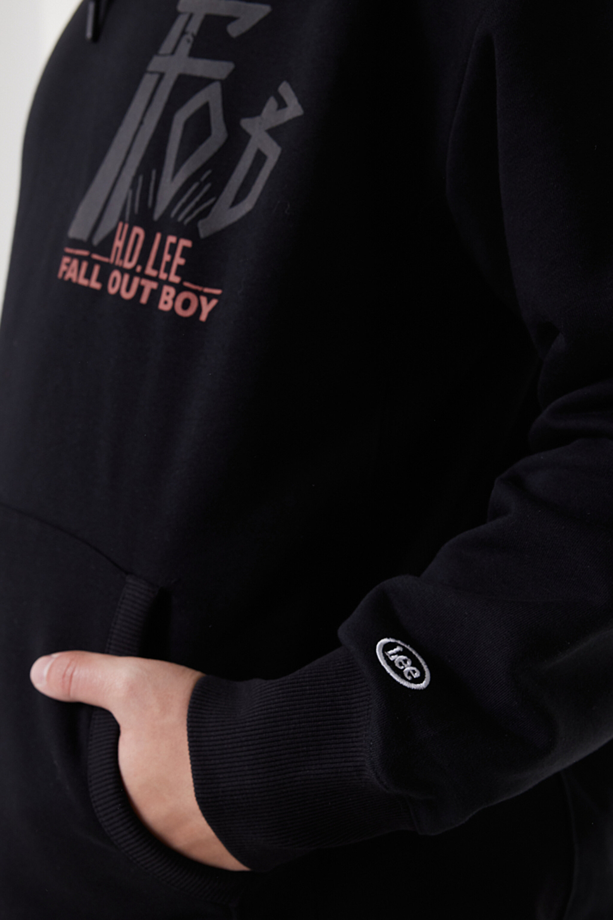 Loose Fit Rahat Kesim Kapüşonlu Şardonlu Siyah Sweatshirt - Black-L232278001 (görsel 4)