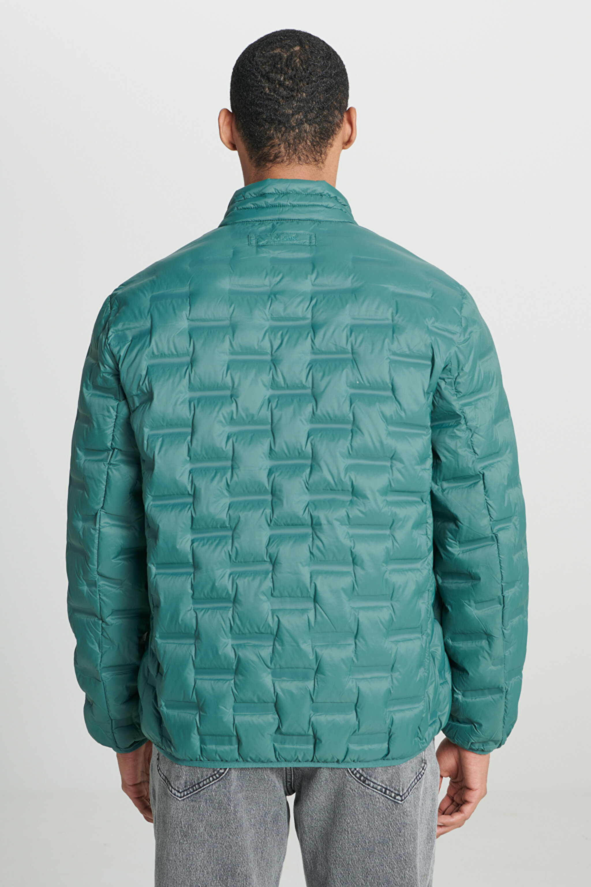 Regular Fit Normal Kesim Dik Yaka Mint Yeşili Şişme Ceket - Green-L232287300 (görsel 6)