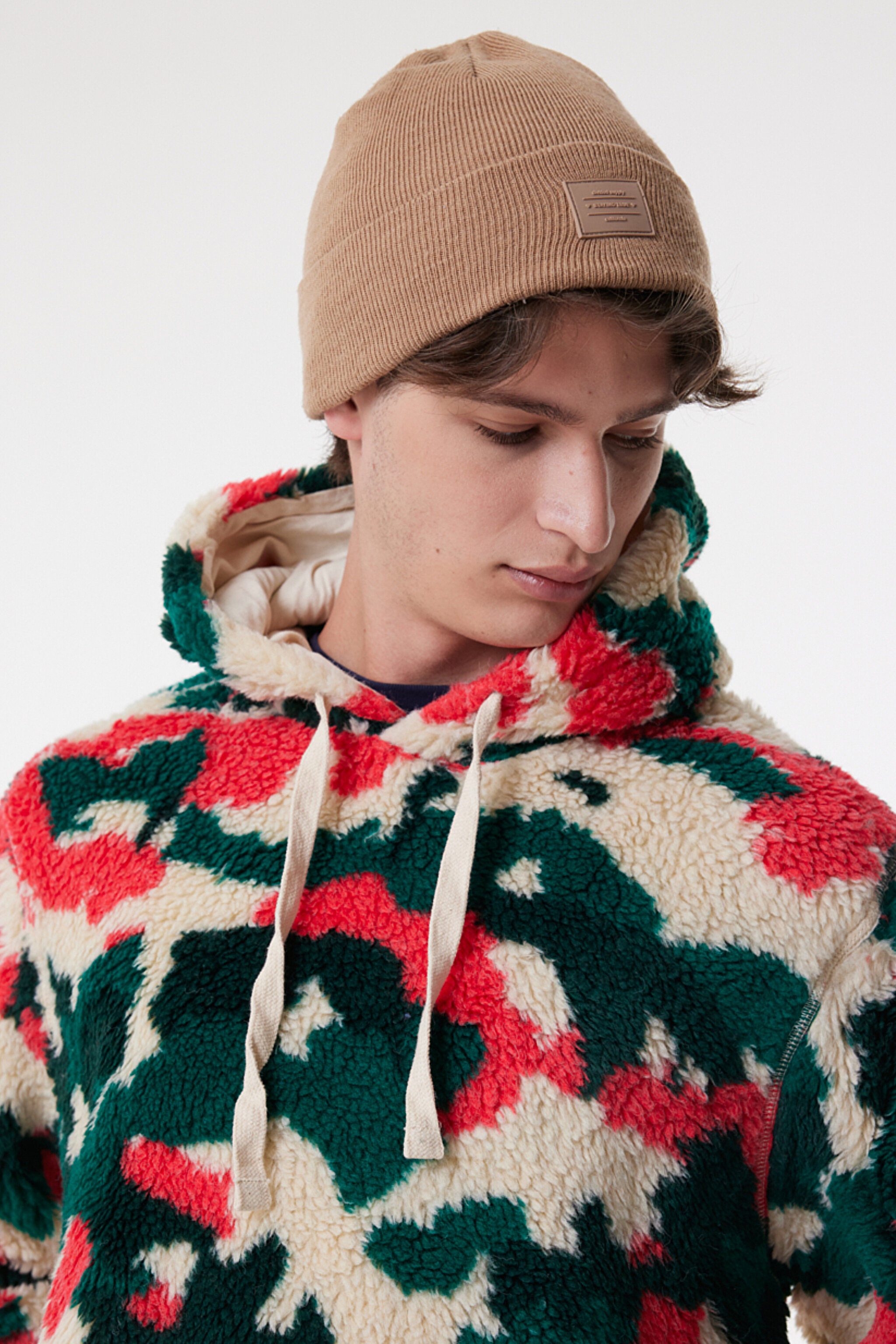 Regular Fit Normal Kesim Kapüşonlu Renkli Sherpa Sweatshirt - Multi-L232307900 (görsel 3)