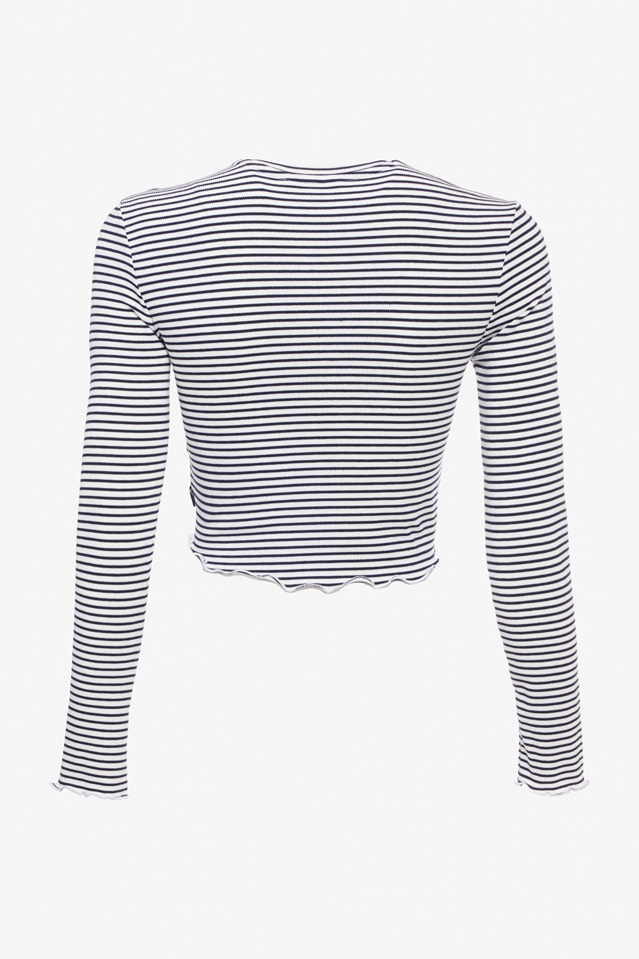 Slim Fit Dar Kesim Bisiklet Yaka Beyaz Uzun Kollu Tişört - White-L232319100 (görsel 8)