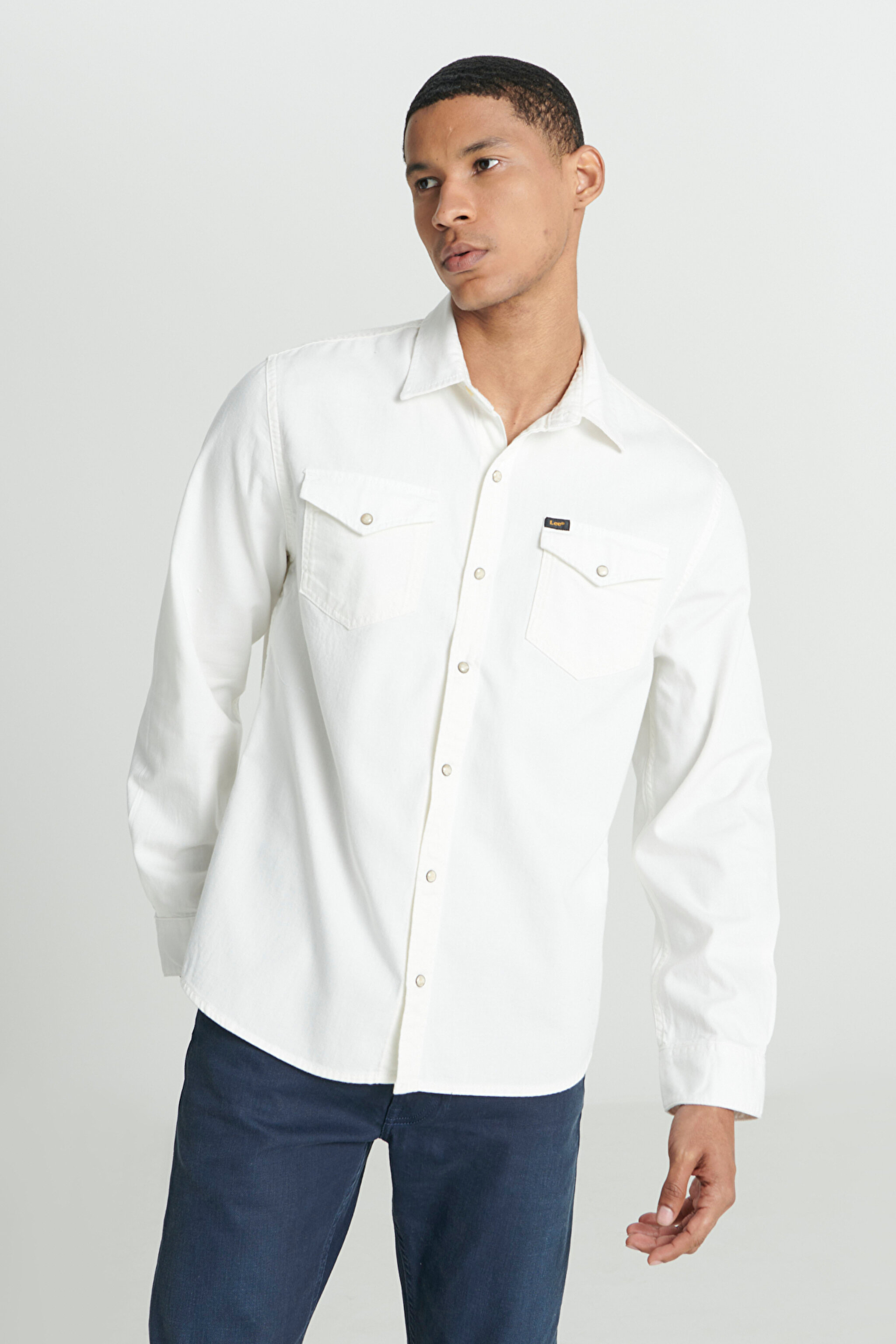 Regular Fit Normal Kesim %100 Pamuk Kırık Beyaz Uzun Kollu Gömlek - Off White-L232380102