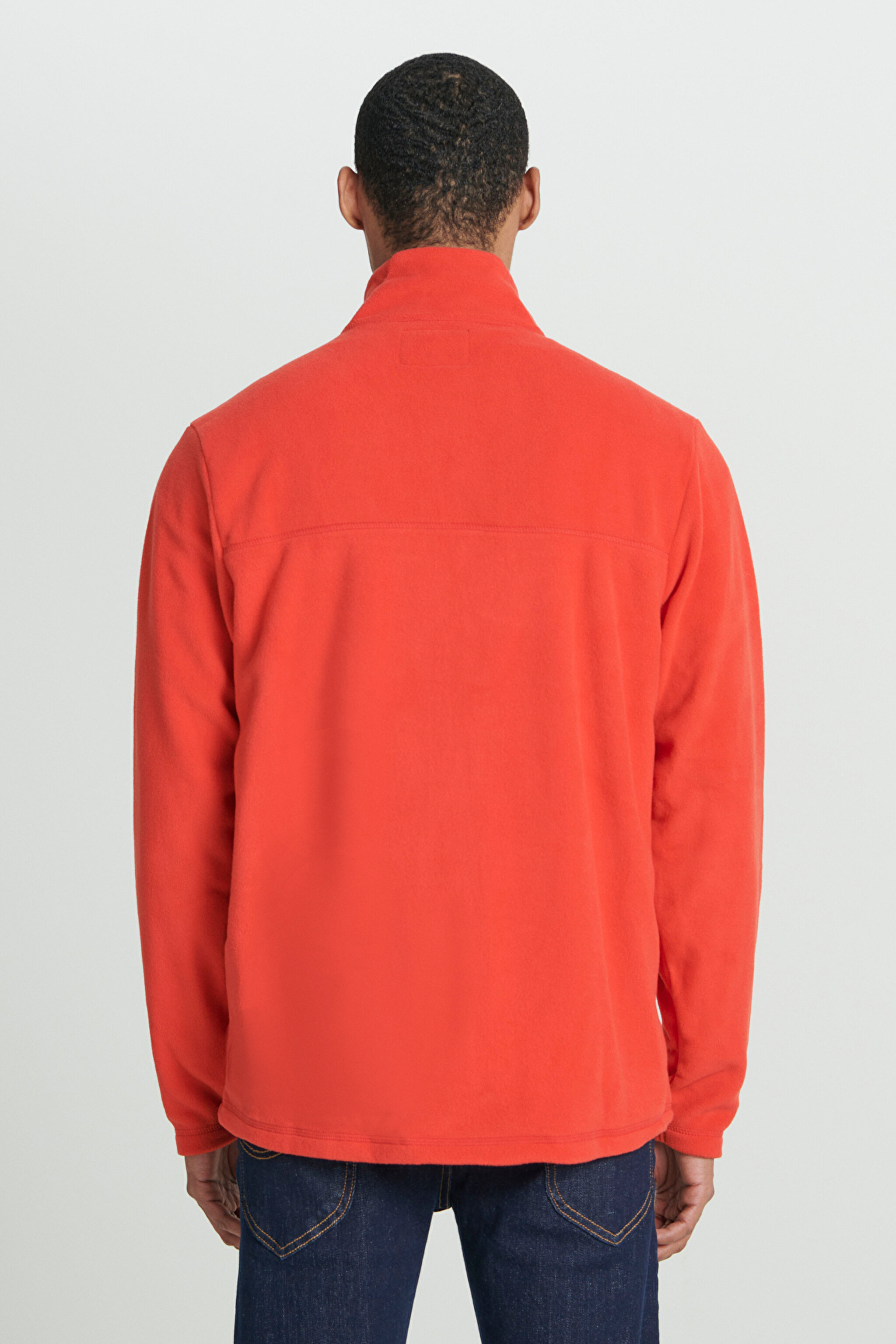 Regular Fit Normal Kesim Dik Yaka Fermuarlı Kırmızı Polar Ceket - Red-L232430600 (görsel 5)