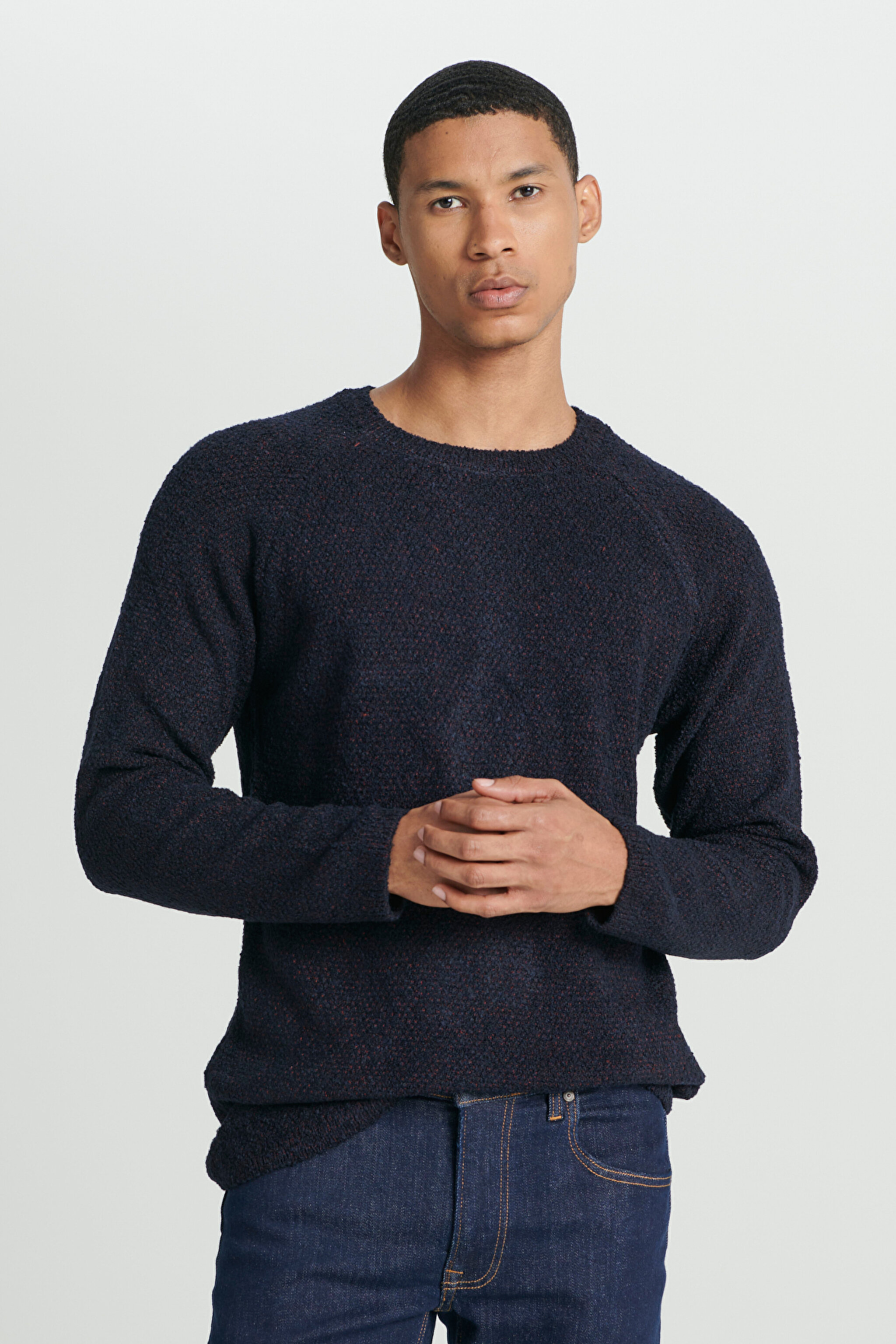 Regular Fit Normal Kesim Bisiklet Yaka Lacivert Tirko Kazak
