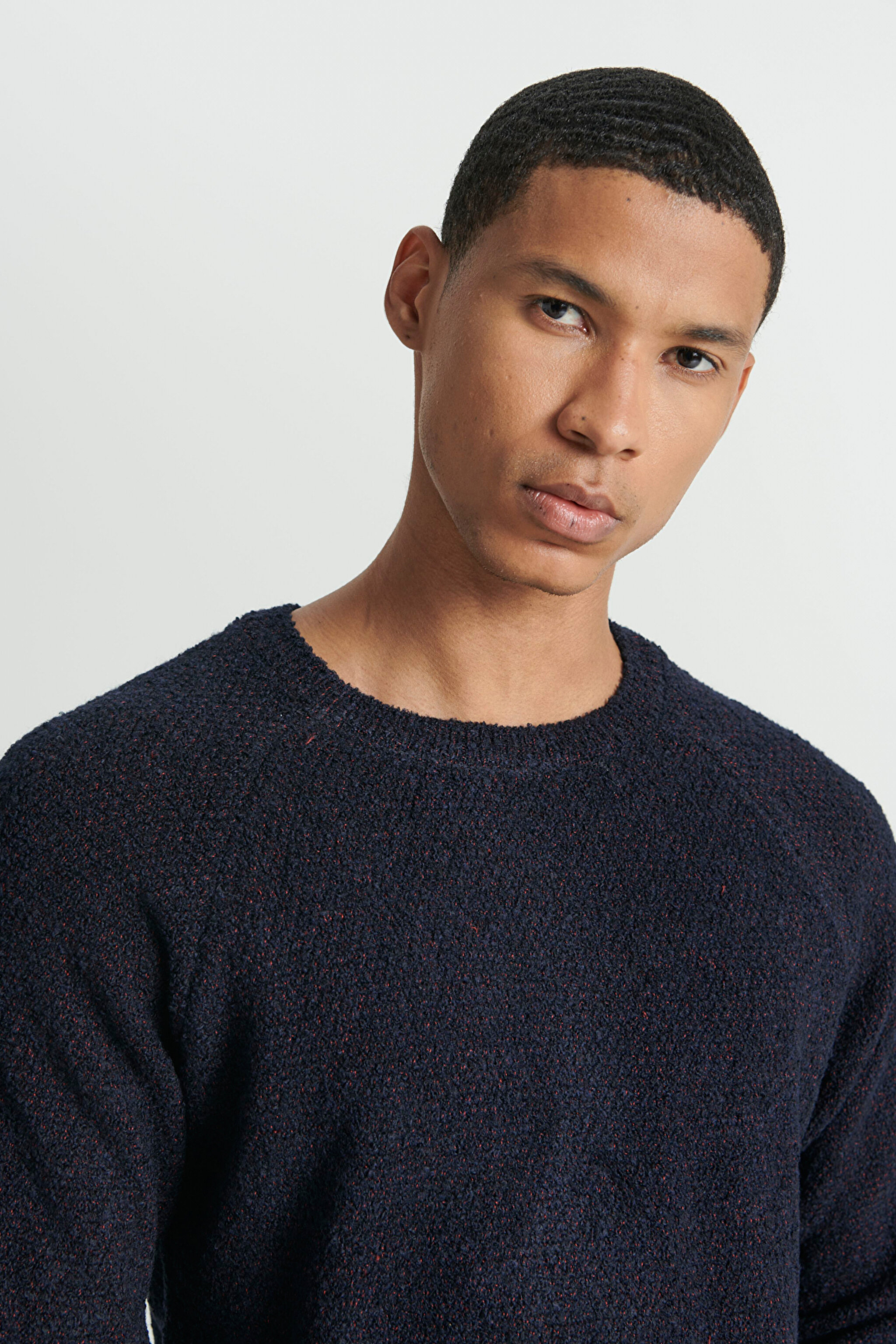 Regular Fit Normal Kesim Bisiklet Yaka Lacivert Tirko Kazak - Navy-L232499410 (görsel 4)