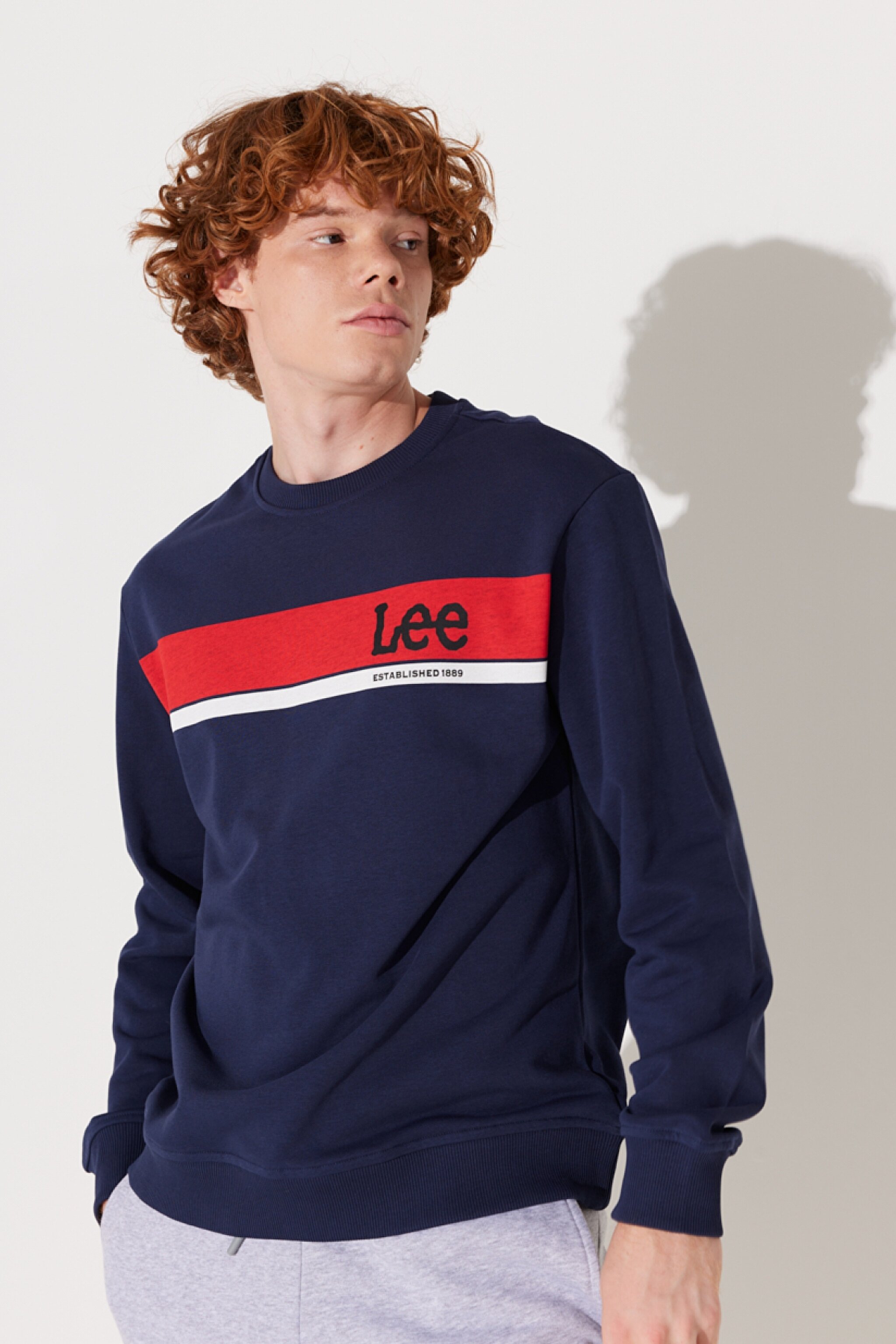 Regular Fit Normal Kesim Bisiklet Yaka Lacivert Sweatshirt - Navy-L232501410 (görsel 3)