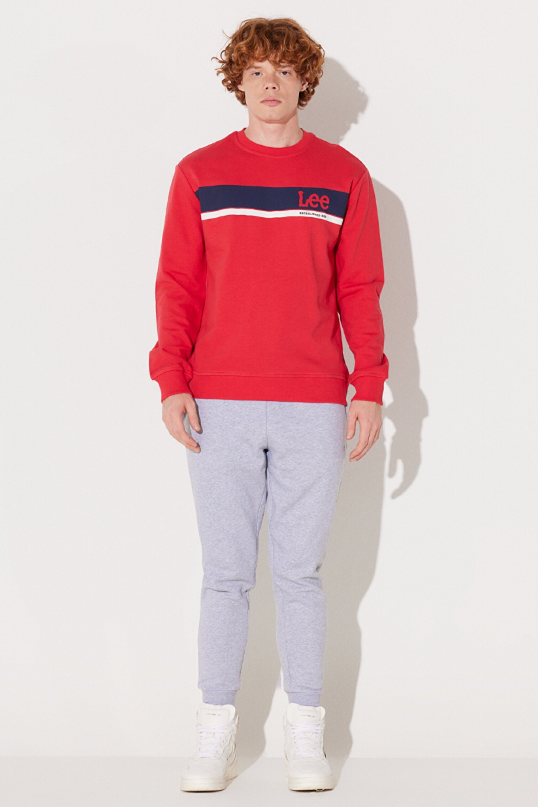 Regular Fit Normal Kesim Bisiklet Yaka Kırmızı Sweatshirt - Red-L232501600 (görsel 4)