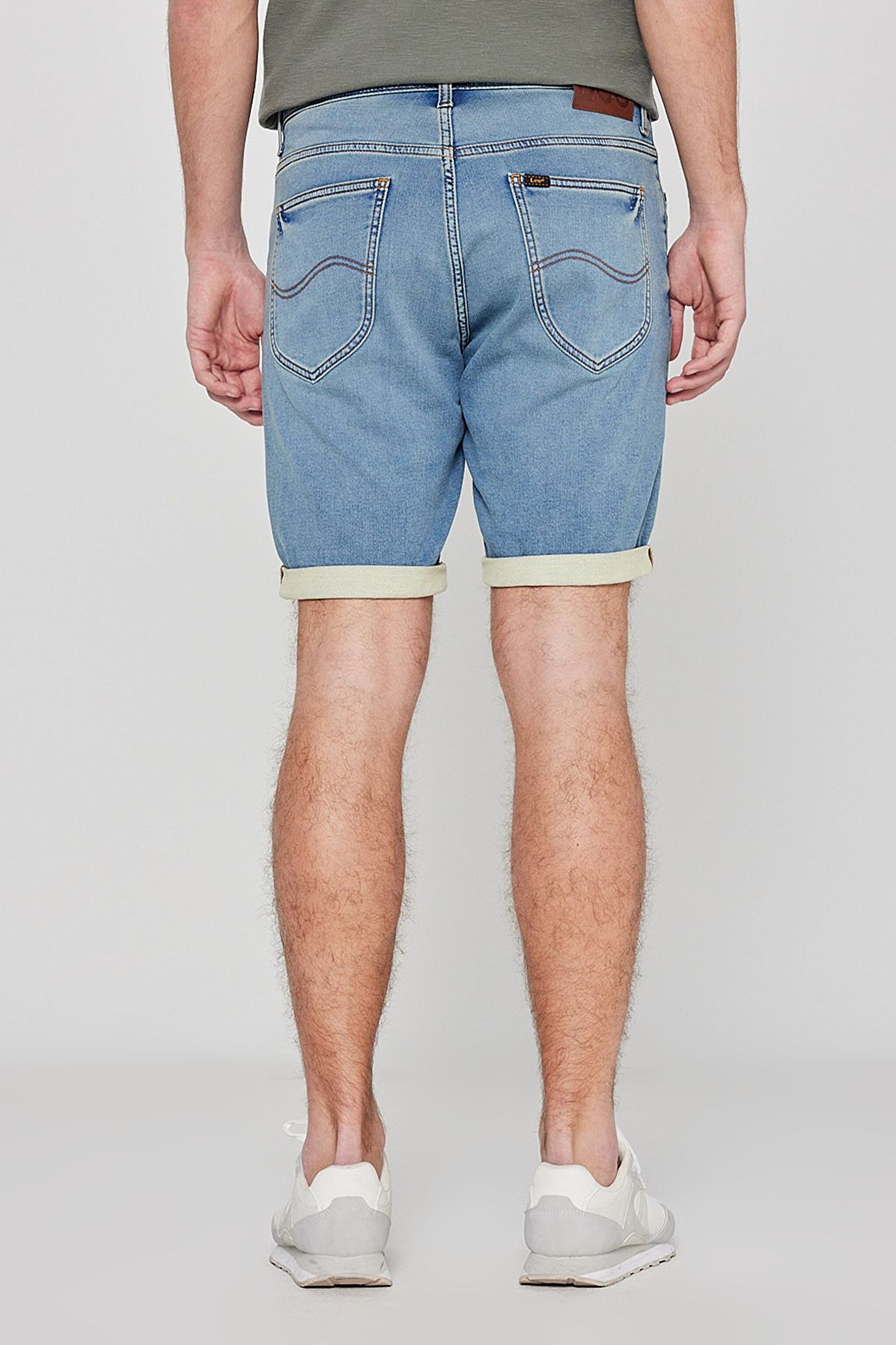 Slim Fit Dar Kesim Yüksek Bel 5 Cepli Açık Mavi Jean Kot Şort - Stone-L24107958 (görsel 4)