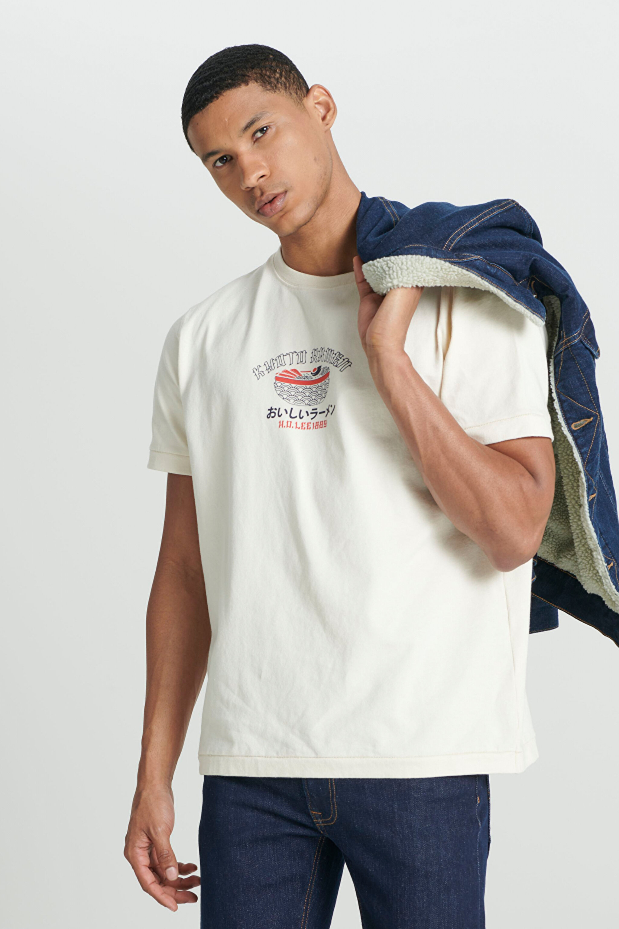 Regular Fit Normal Kesim Bisiklet Yaka %100 Pamuk Kırık Beyaz Tişört - Off White-L241184102 (görsel 2)