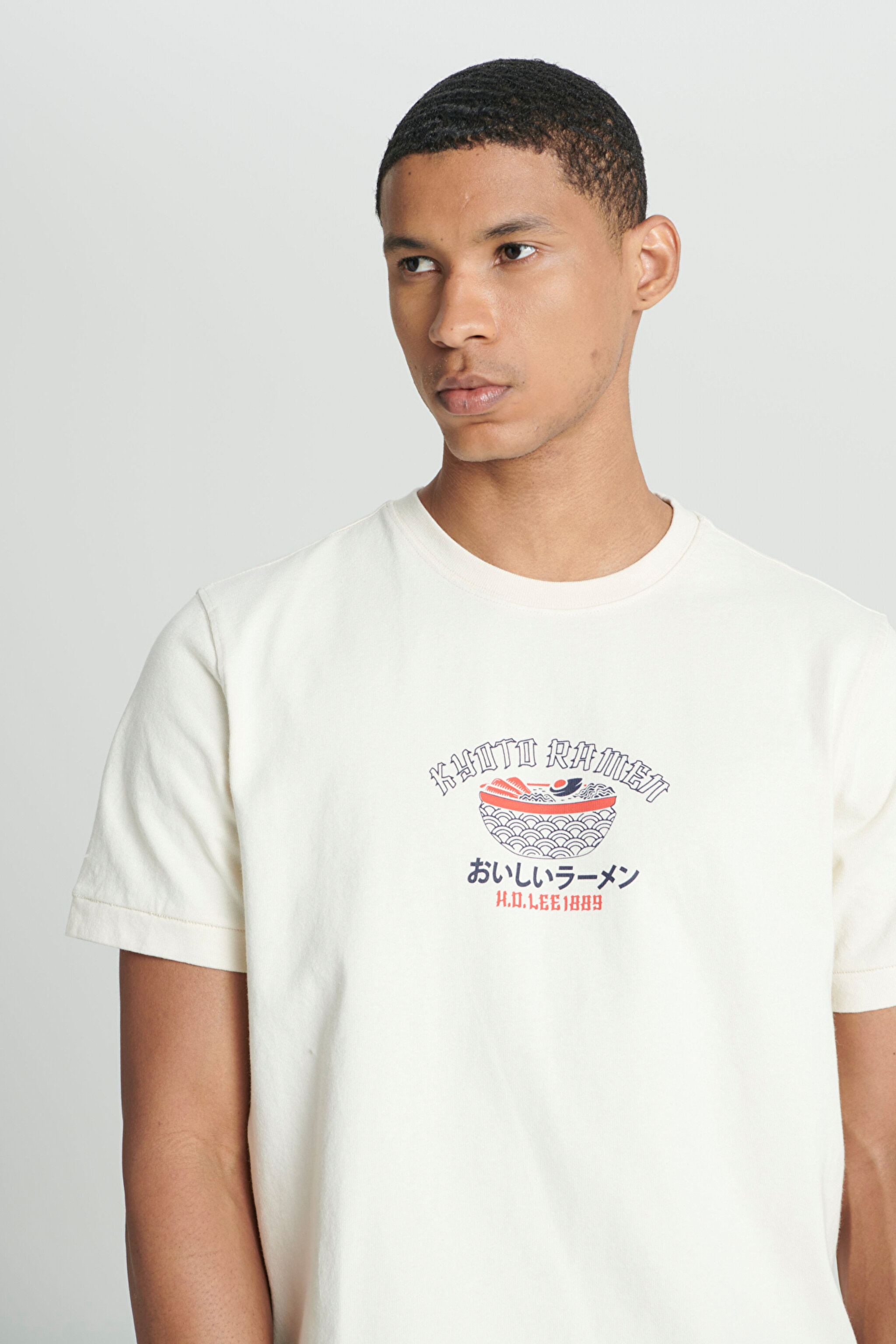 Regular Fit Normal Kesim Bisiklet Yaka %100 Pamuk Kırık Beyaz Tişört - Off White-L241184102 (görsel 5)