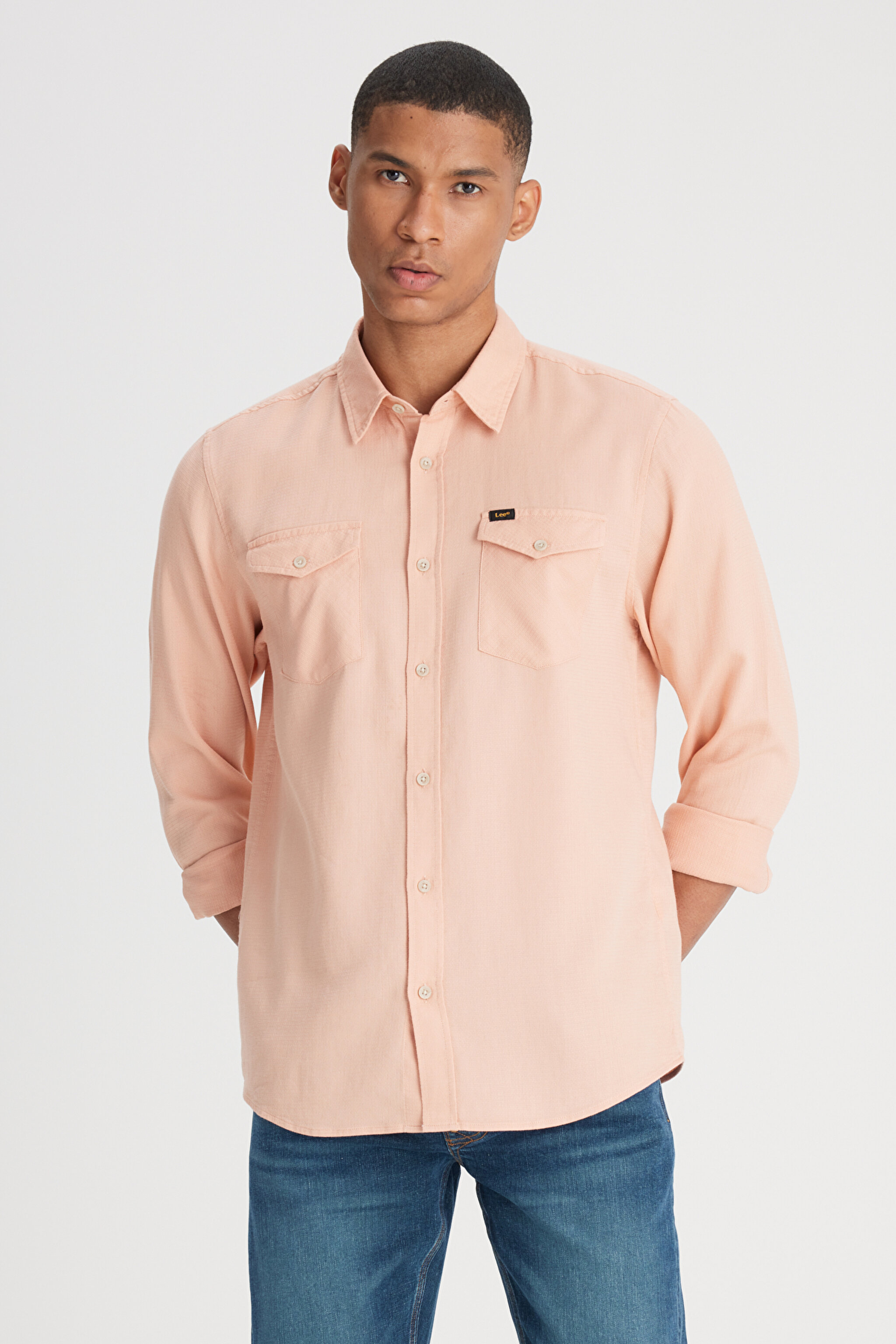 Regular Fit Normal Kesim %100 Pamuk Açık Pembe Gömlek - Light Pink-L241262590