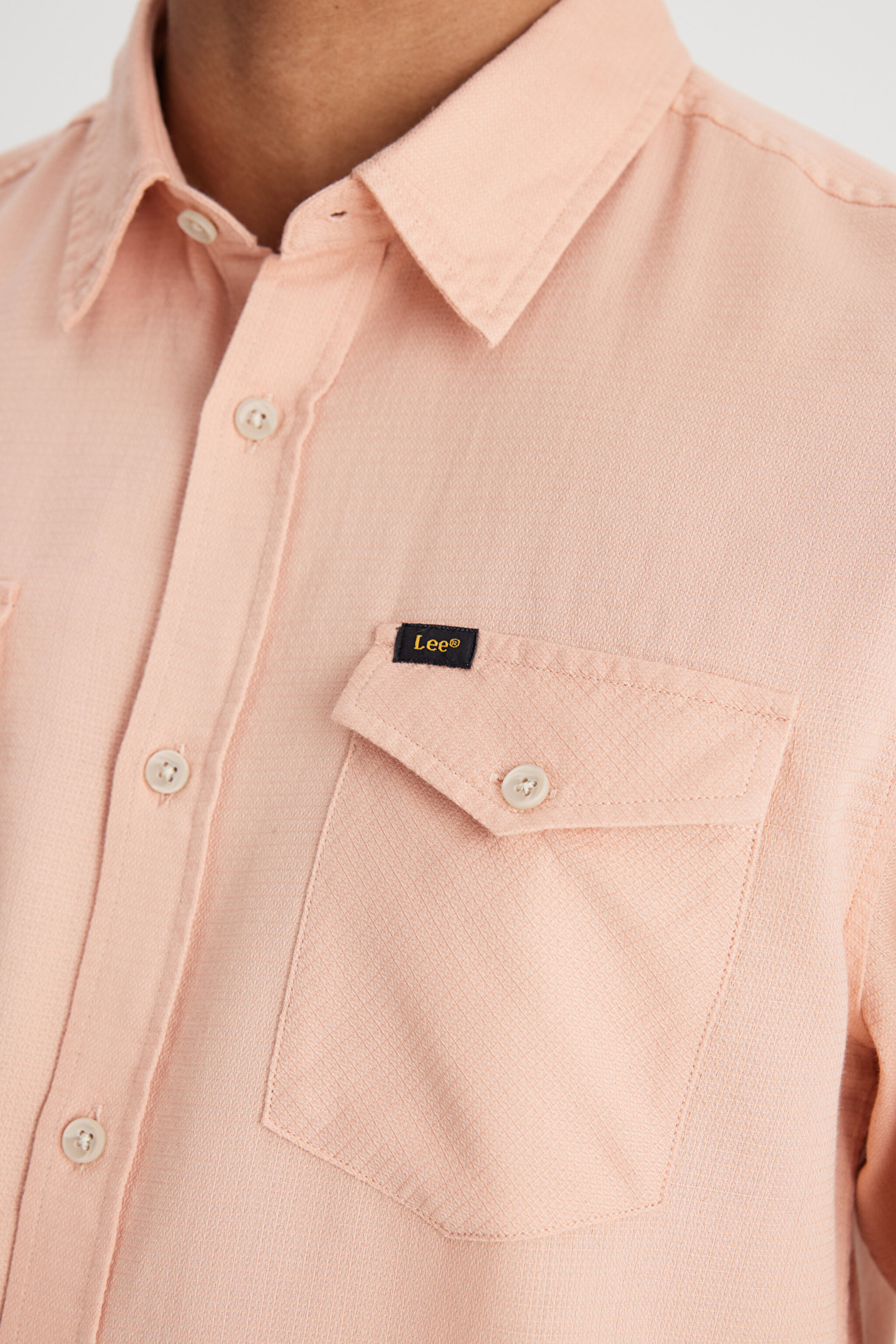 Regular Fit Normal Kesim %100 Pamuk Açık Pembe Gömlek - Light Pink-L241262590 (görsel 4)