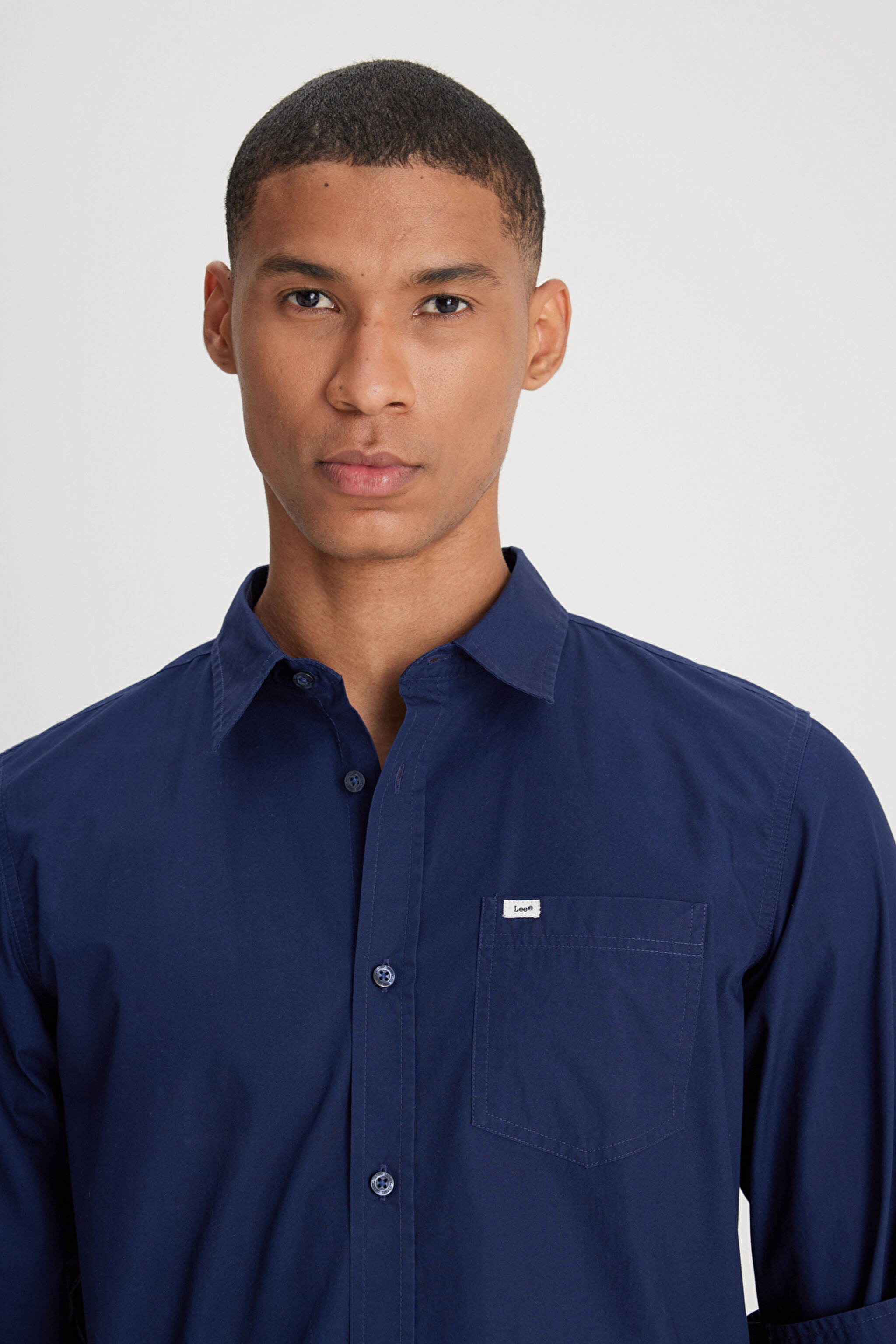 Regular Fit Normal Kesim %100 Pamuk Lacivert Gömlek - Navy-L241274410 (görsel 4)