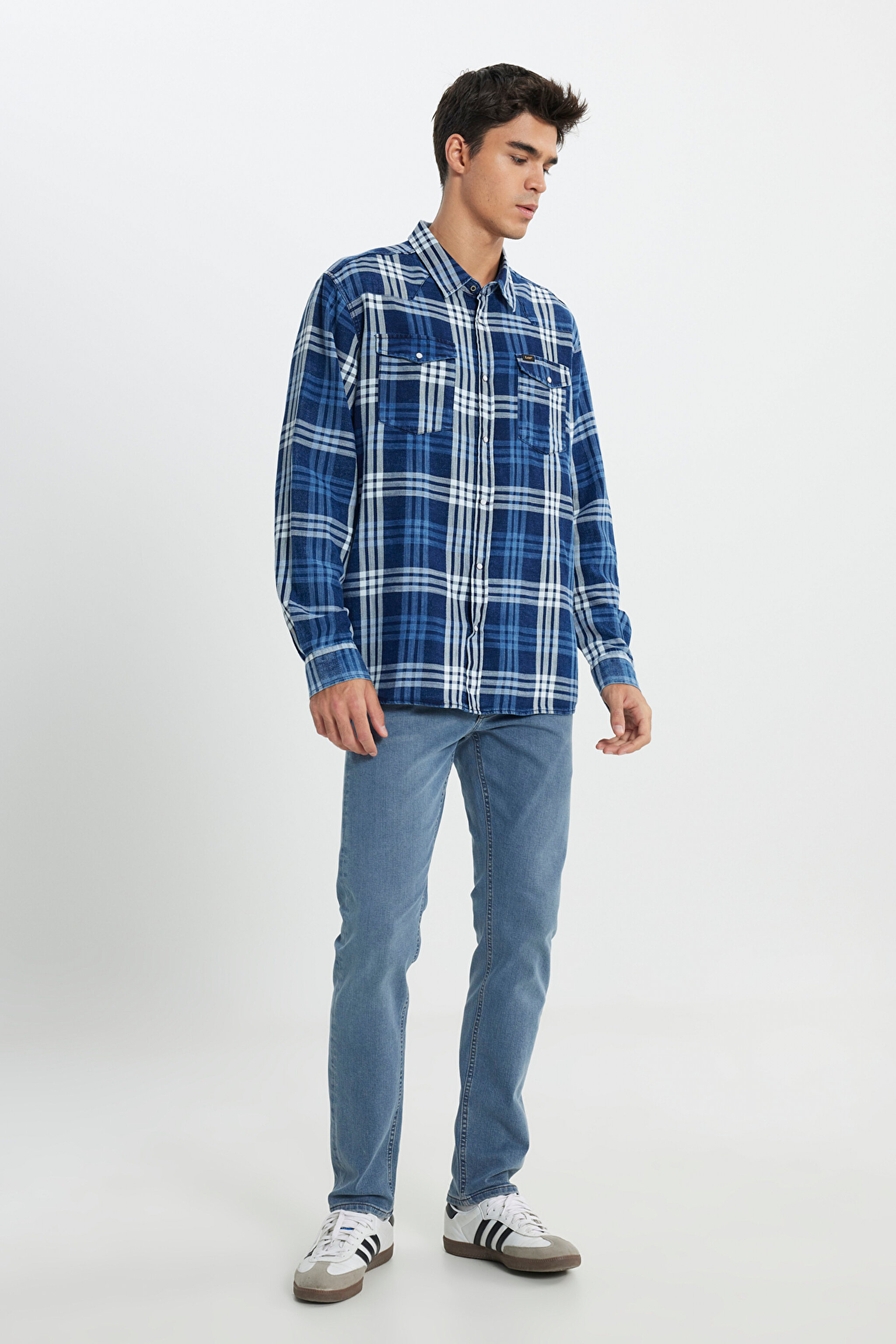 Loose Fit Rahat Kesim Lacivert Gömlek - İndigo-L241277TF (görsel 3)
