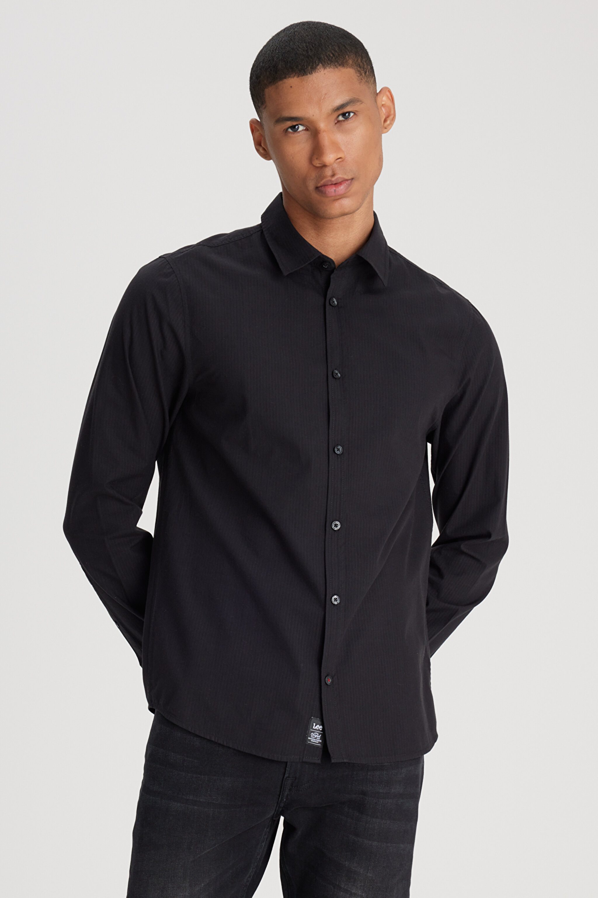 Regular Fit Normal Kesim %100 Pamuk Siyah Gömlek - Black-L241286001