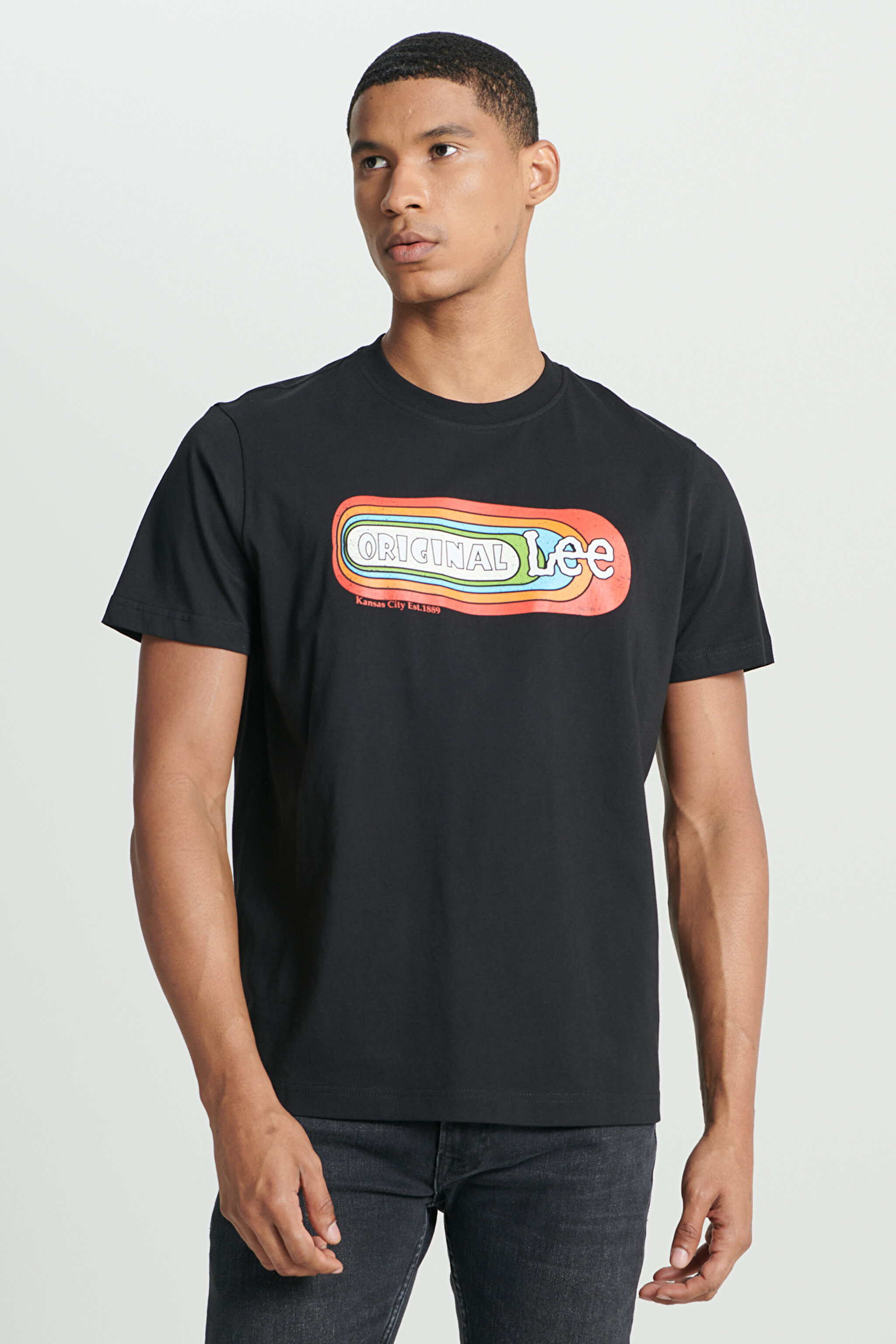 Regular Fit Normal Kesim Bisiklet Yaka %100 Pamuk Siyah Tişört - Black-L241330001