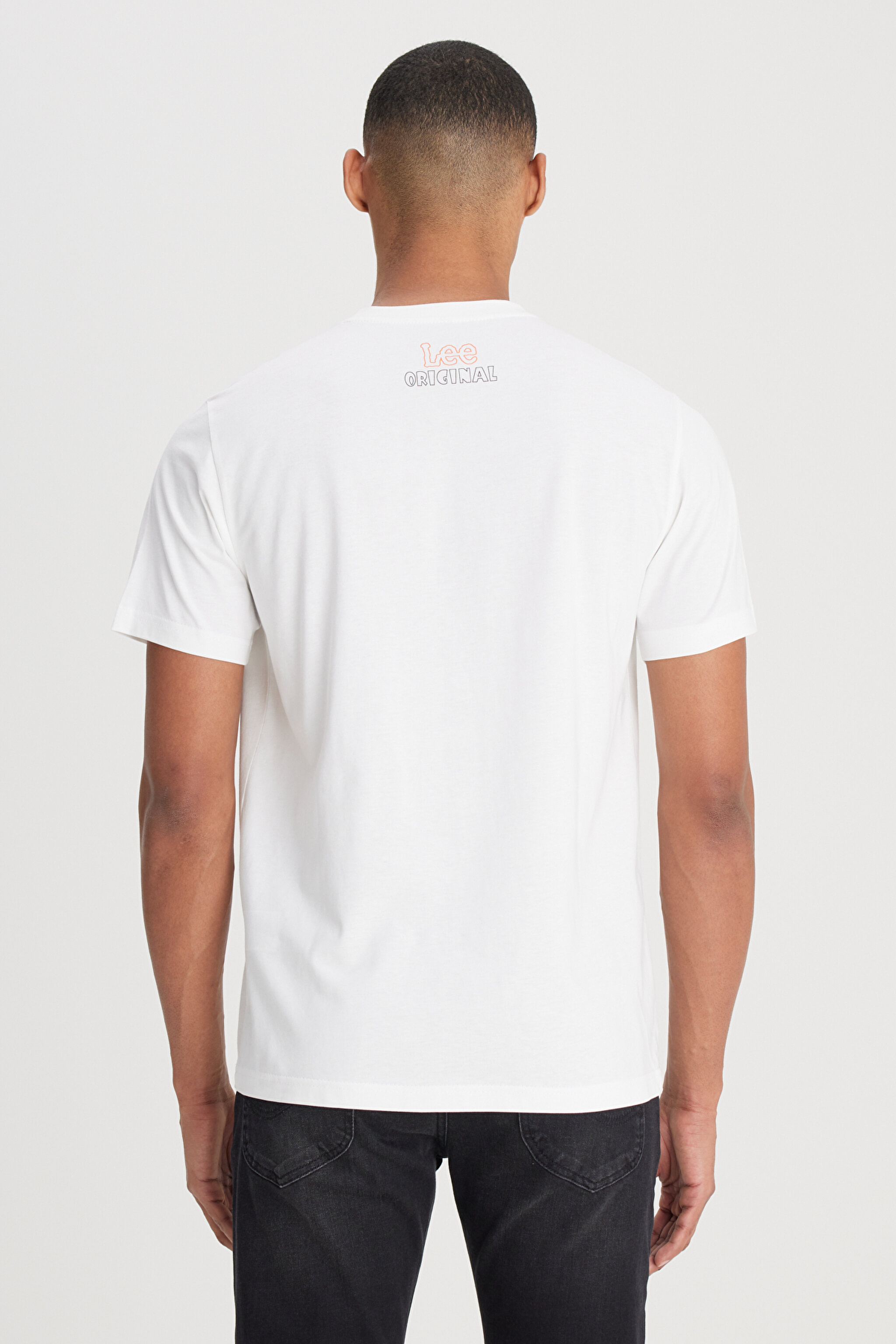 Regular Fit Normal Kesim Bisiklet Yaka %100 Pamuk Beyaz Tişört - White-L241330100 (görsel 5)