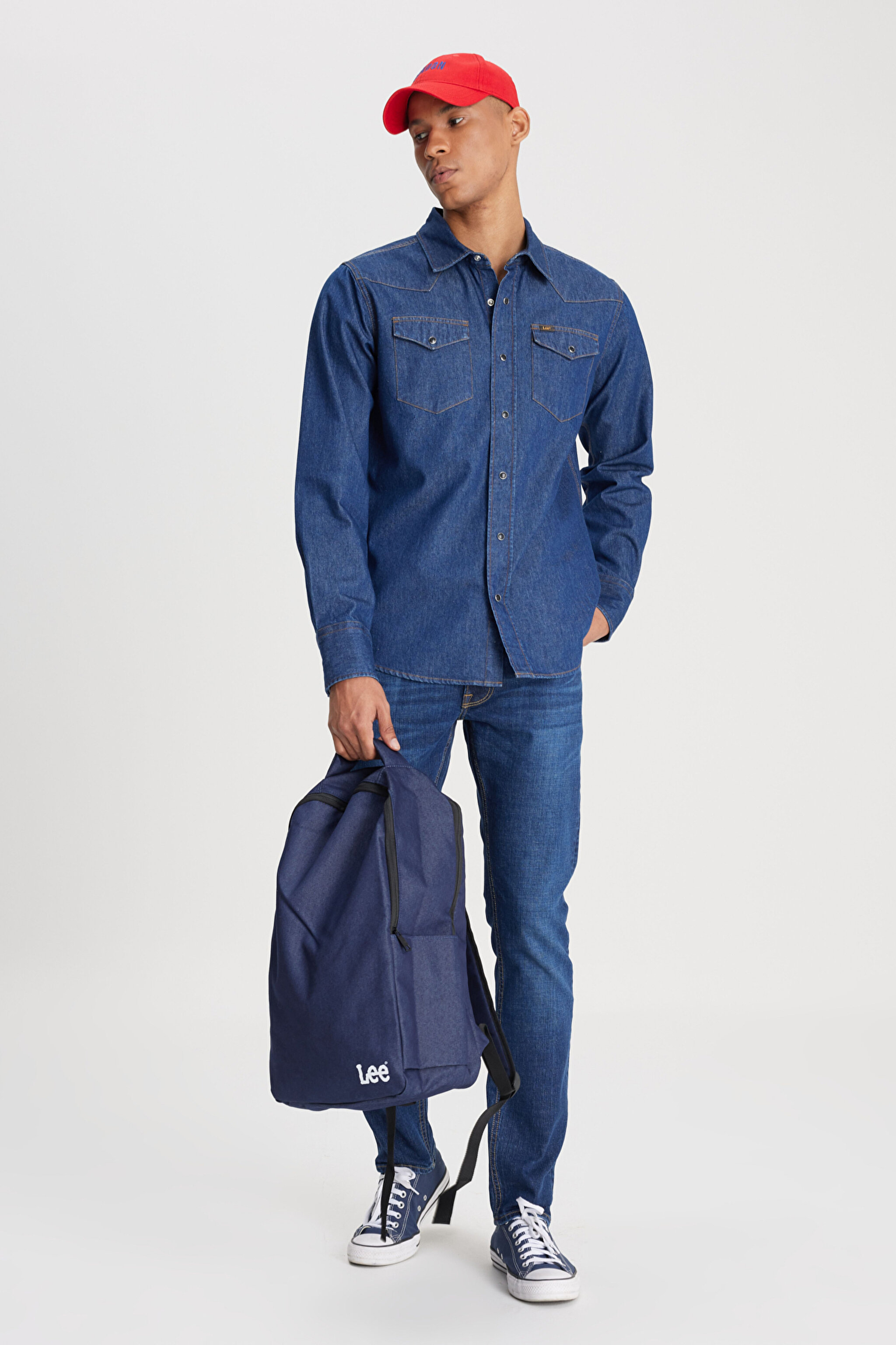 Regular Fit Normal Kesim %100 Pamuk Lacivert Jean Kot Gömlek