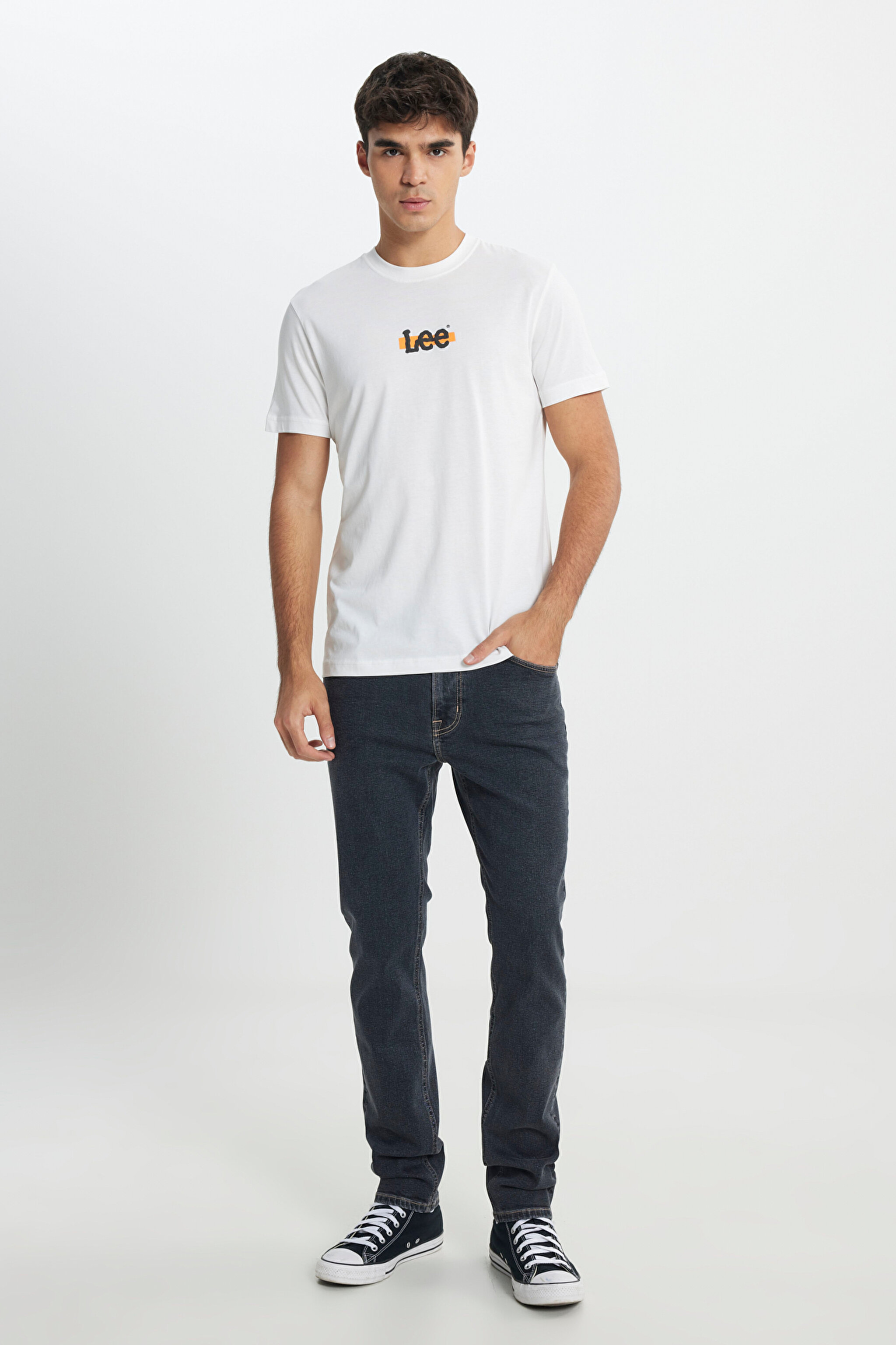 Regular Fit Normal Kesim Bisiklet Yaka %100 Pamuk Beyaz Tişört - White-L241521100 (görsel 2)