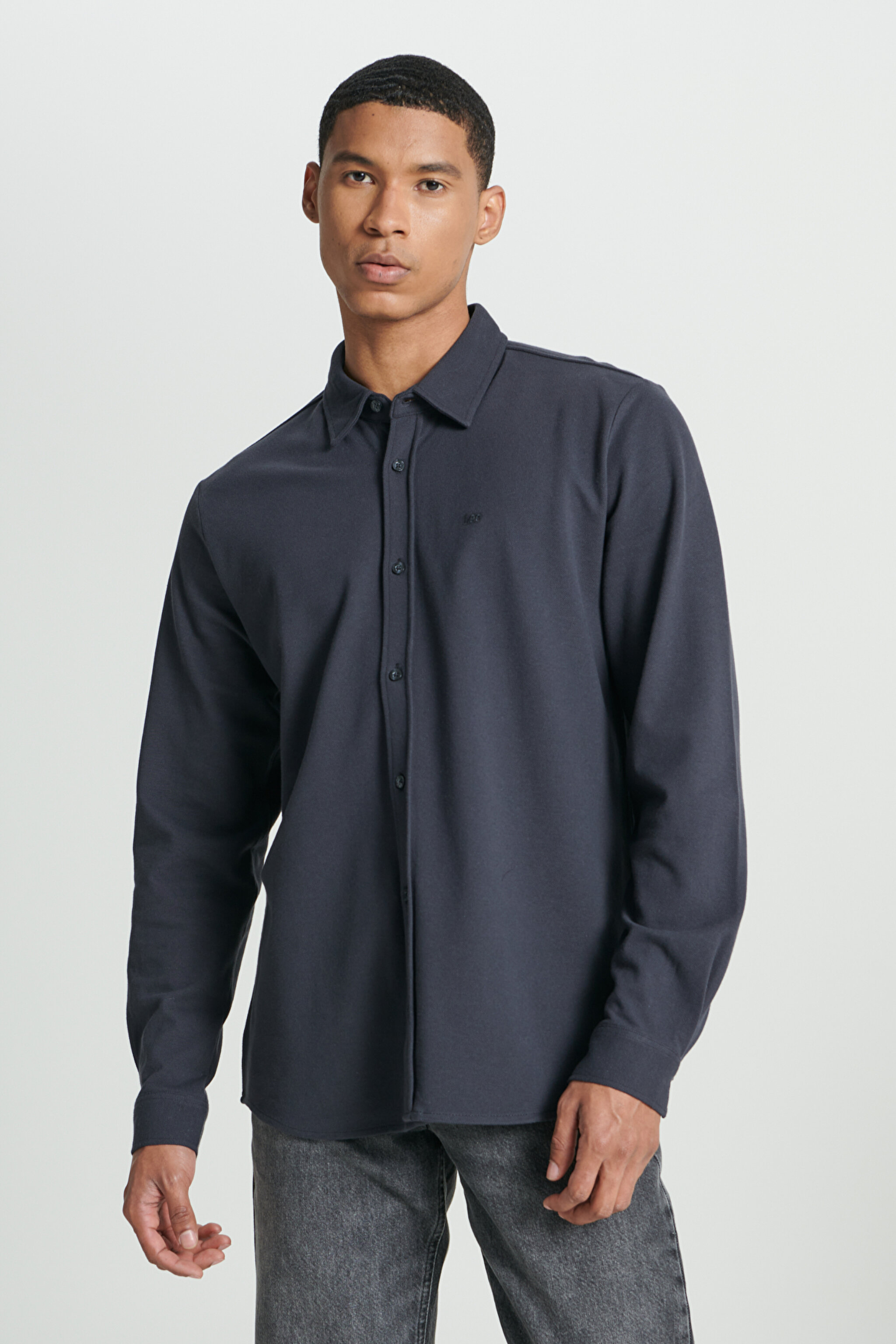 Regular Fit Normal Kesim %100 Pamuk Antrasit Gömlek - Anthracite-L241567003