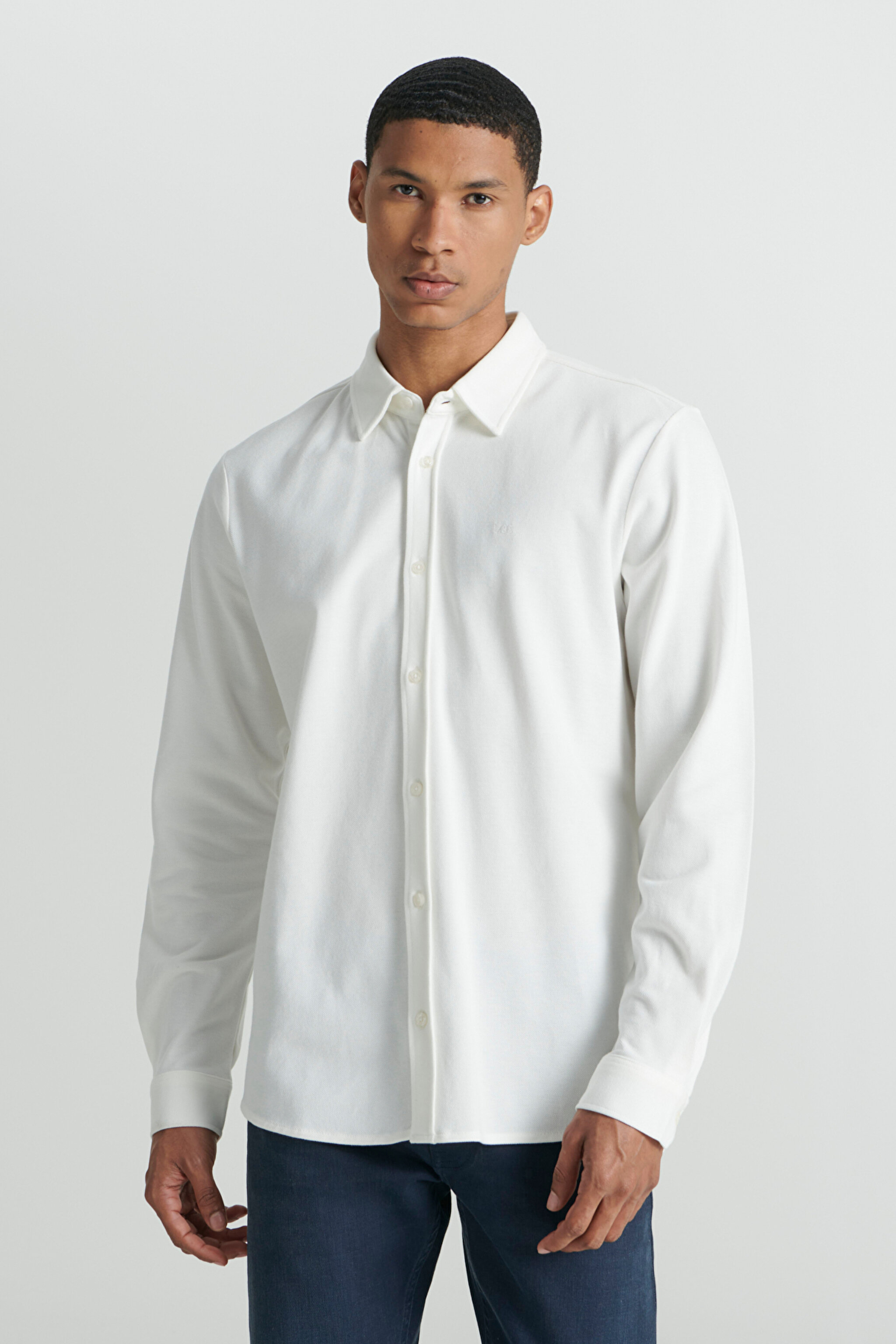 Regular Fit Normal Kesim %100 Pamuk Beyaz Gömlek - White-L241567100