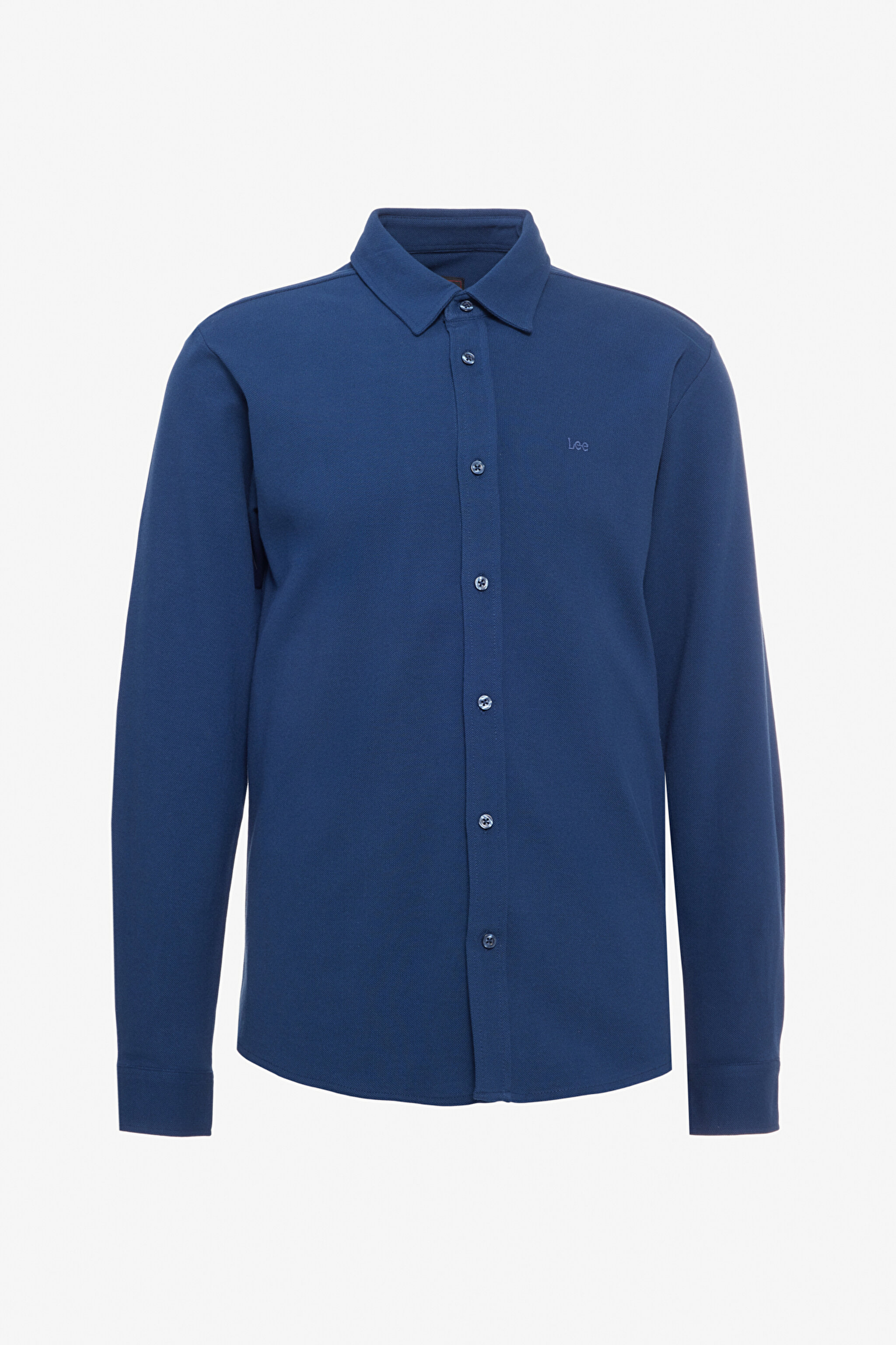 Regular Fit Normal Kesim %100 Pamuk İndigo Gömlek - İndigo-L241567TF