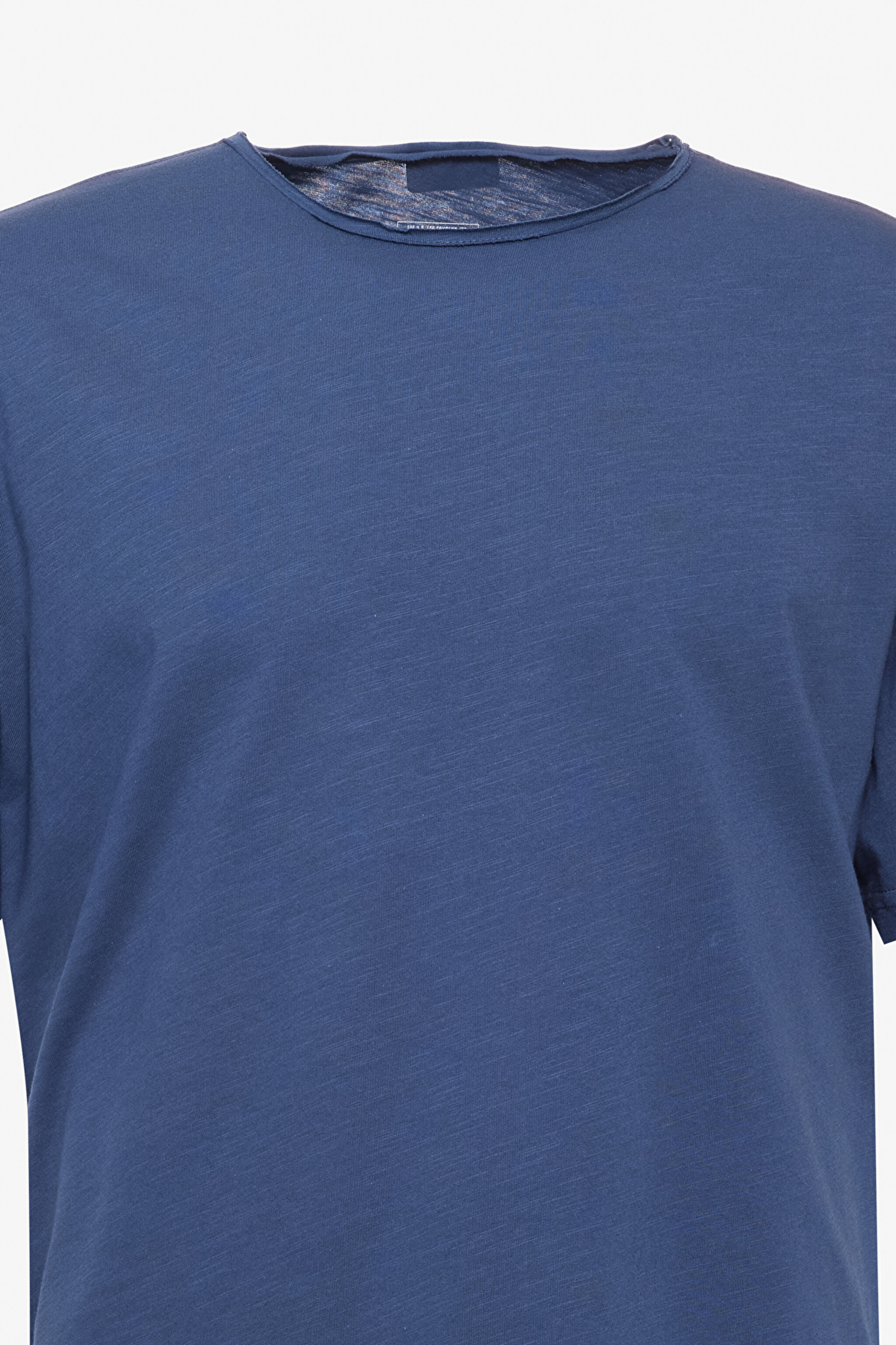 Regular Fit Normal Kesim Bisiklet Yaka %100 Pamuk Lacivert Tişört - İndigo-L241570TF (görsel 8)