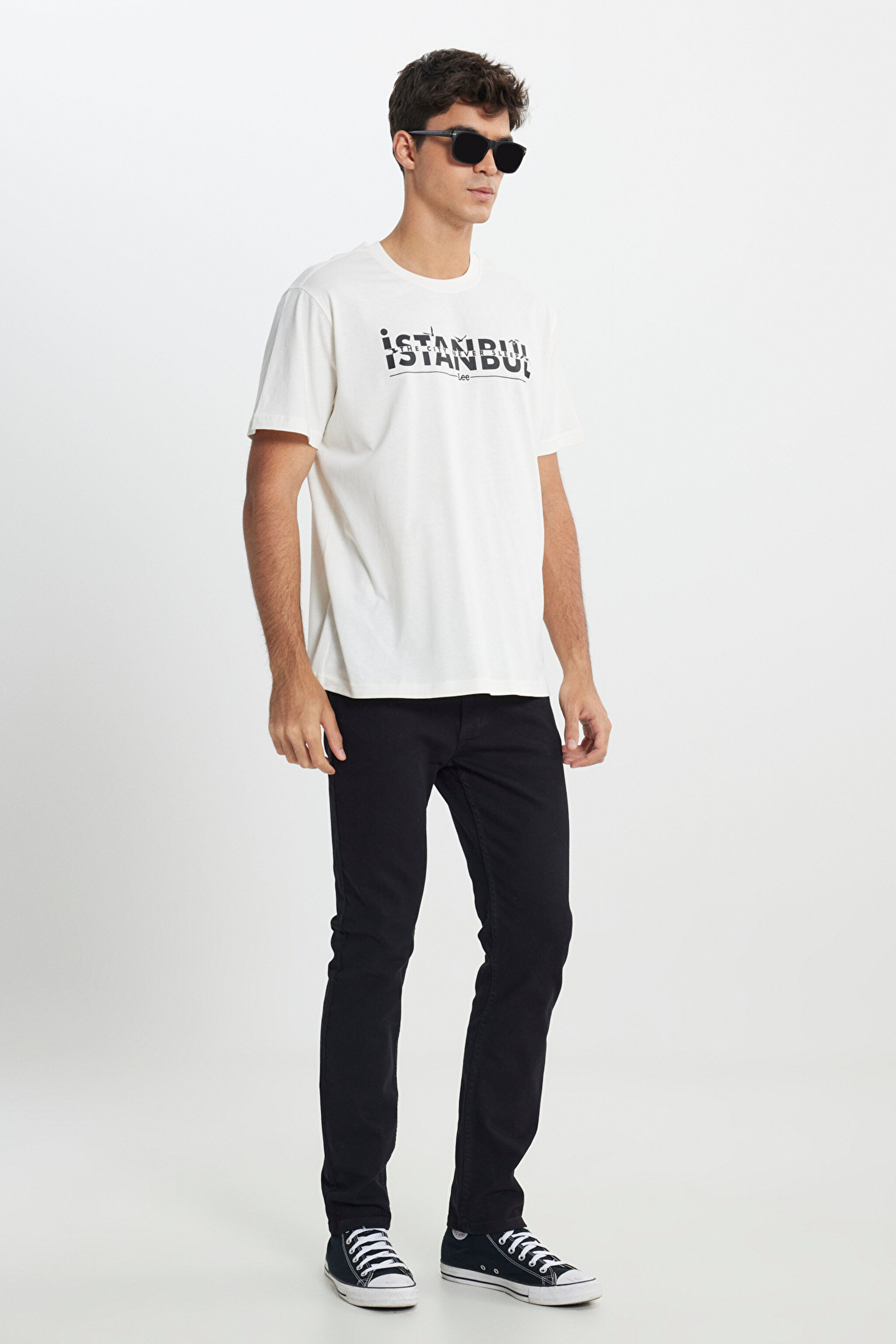 Regular Fit Normal Kesim Bisiklet Yaka %100 Pamuk Beyaz Tişört - White-L241576100 (görsel 2)
