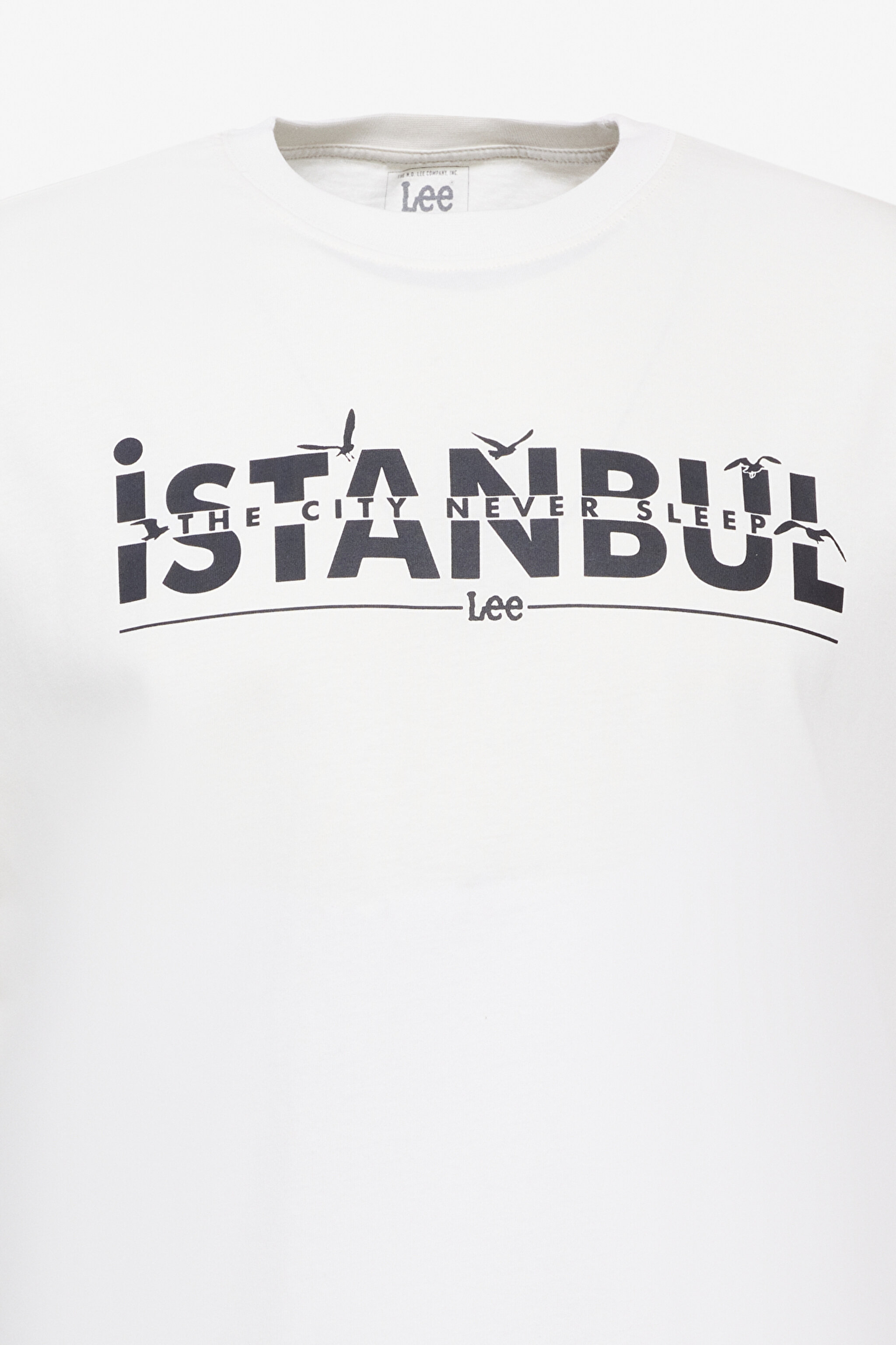 Regular Fit Normal Kesim Bisiklet Yaka %100 Pamuk Beyaz Tişört - White-L241576100 (görsel 7)