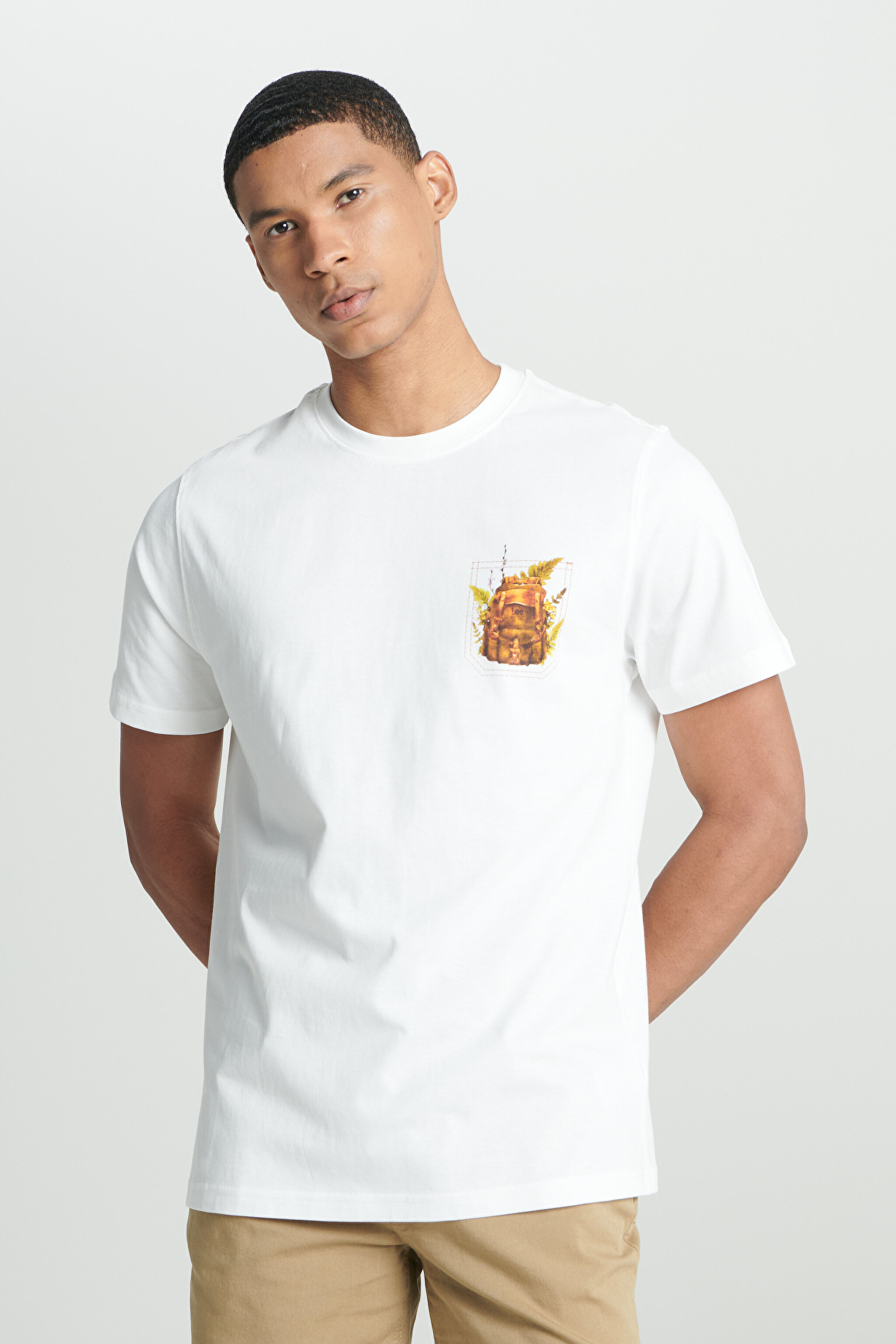 Regular Fit Normal Kesim Bisiklet Yaka %100 Pamuk Beyaz Tişört - White-L241578100 (görsel 2)
