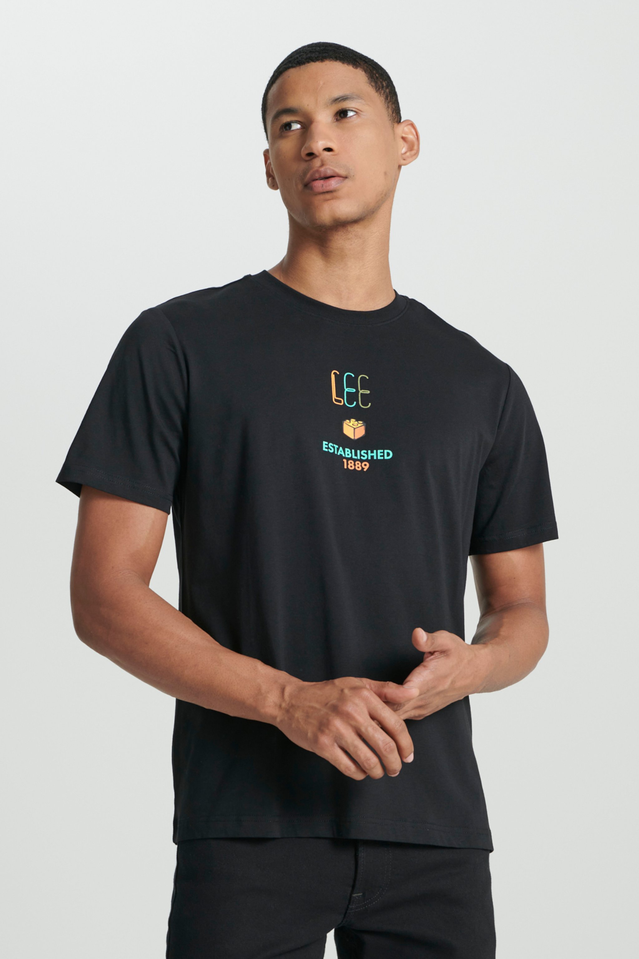 Regular Fit Normal Kesim Bisiklet Yaka %100 Pamuk Siyah Tişört - Black-L241580001
