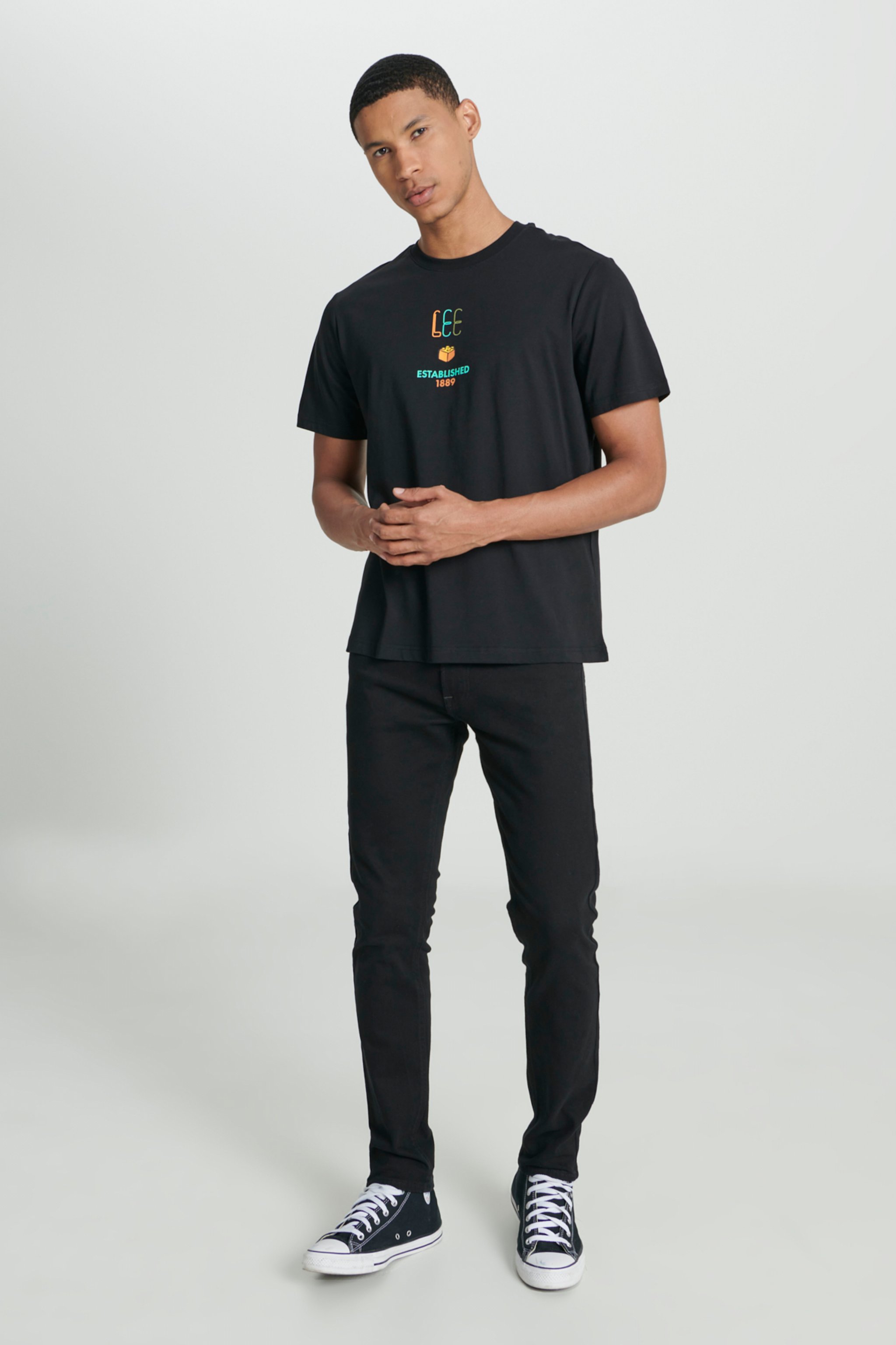 Regular Fit Normal Kesim Bisiklet Yaka %100 Pamuk Siyah Tişört - Black-L241580001 (görsel 3)