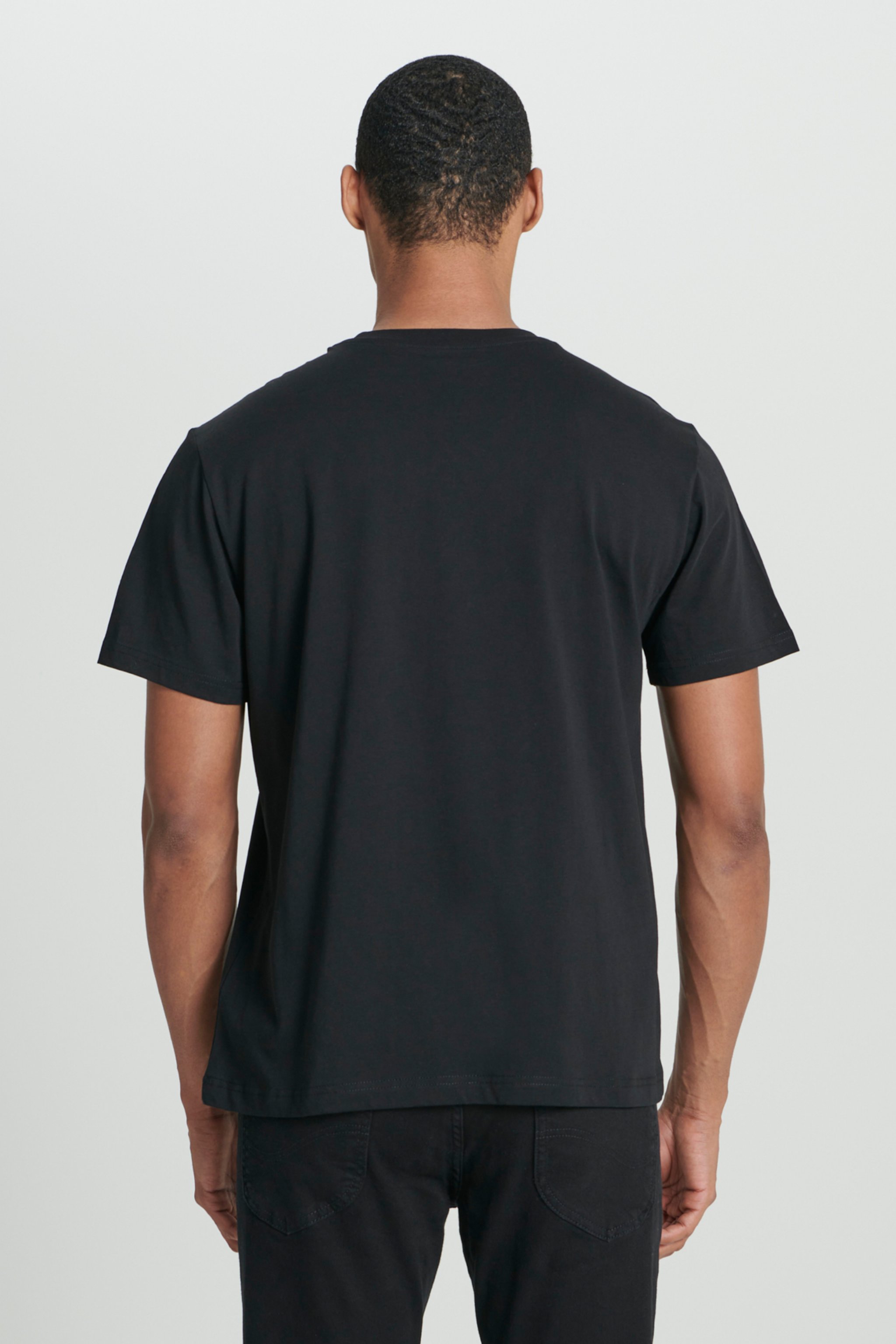 Regular Fit Normal Kesim Bisiklet Yaka %100 Pamuk Siyah Tişört - Black-L241580001 (görsel 5)