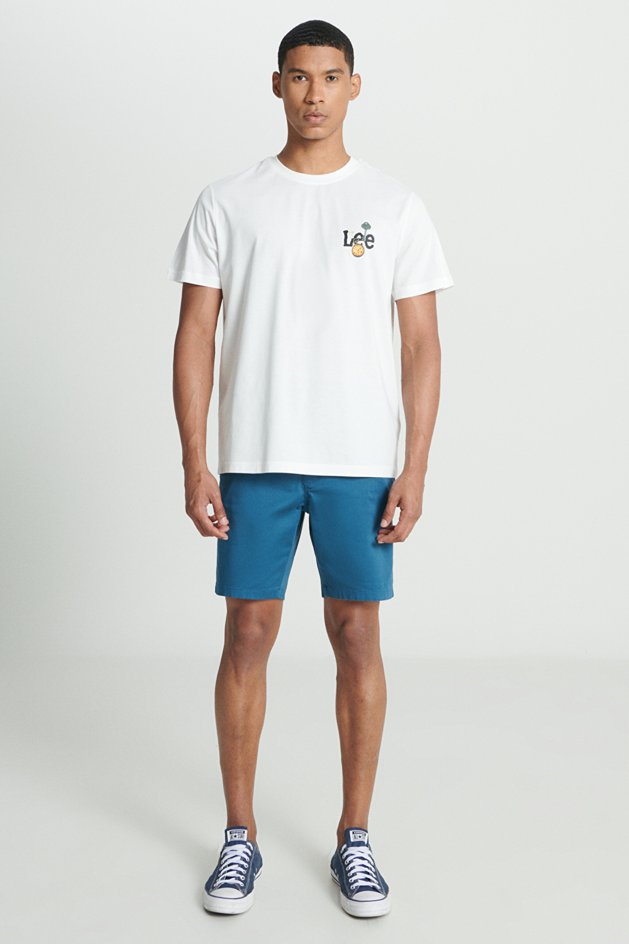 Regular Fit Normal Kesim Bisiklet Yaka %100 Pamuk Kırık Beyaz Tişört - Off White-L241582102 (görsel 4)