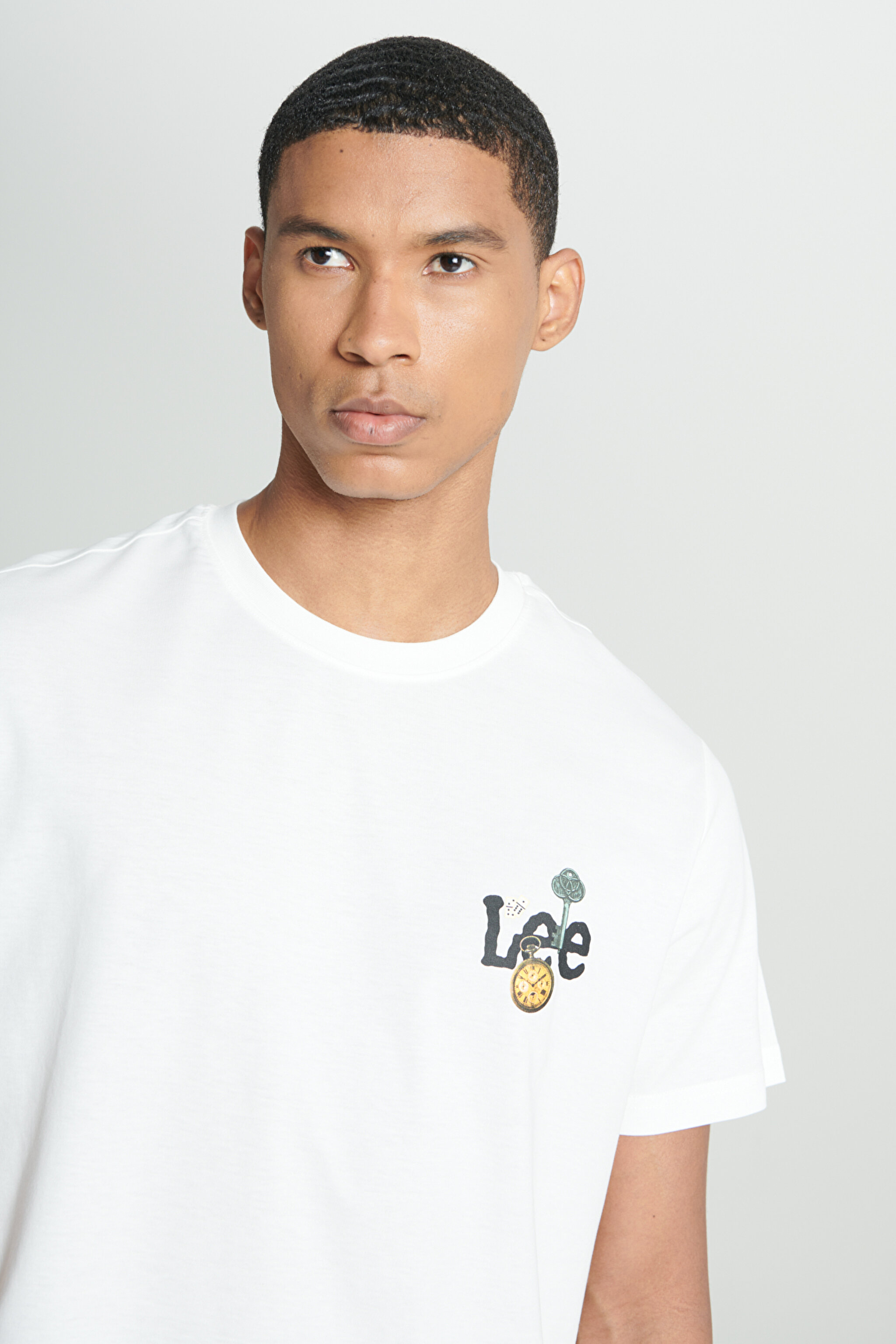 Regular Fit Normal Kesim Bisiklet Yaka %100 Pamuk Kırık Beyaz Tişört - Off White-L241582102 (görsel 5)