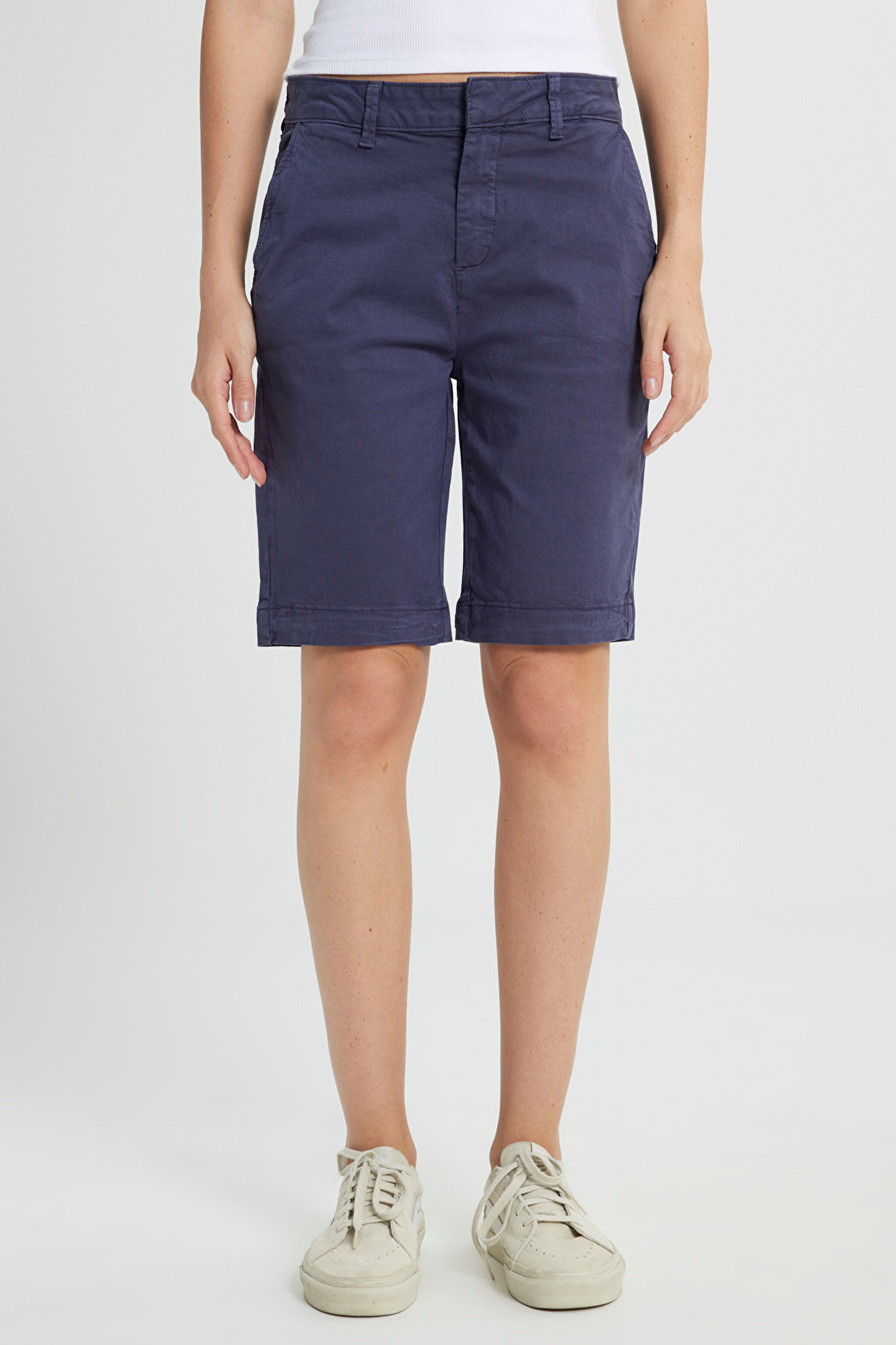 Regular Fit Normal Kesim Normal Bel Lacivert Chino Şort - Navy-L241617410 (görsel 4)