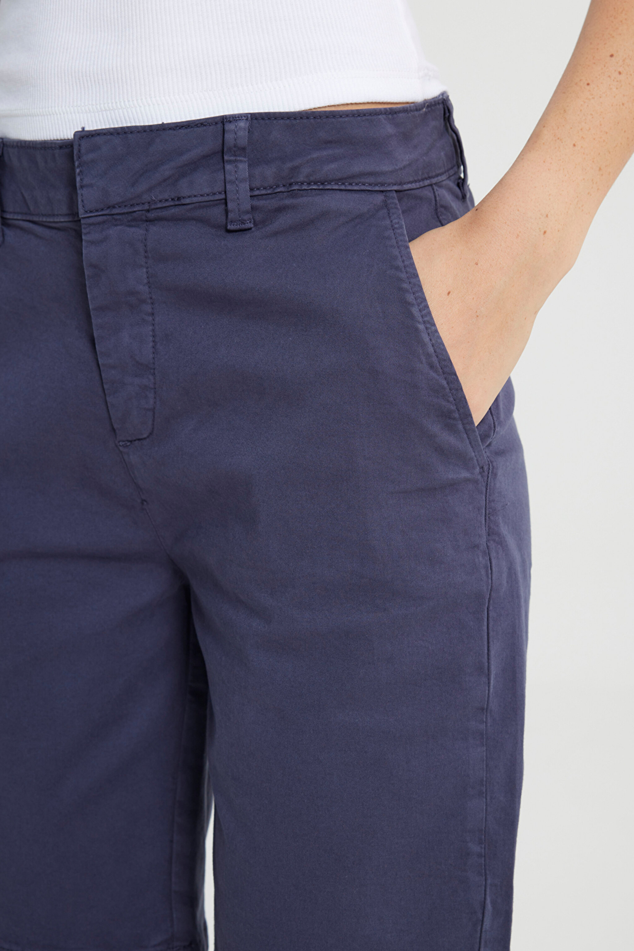 Regular Fit Normal Kesim Normal Bel Lacivert Chino Şort - Navy-L241617410 (görsel 6)