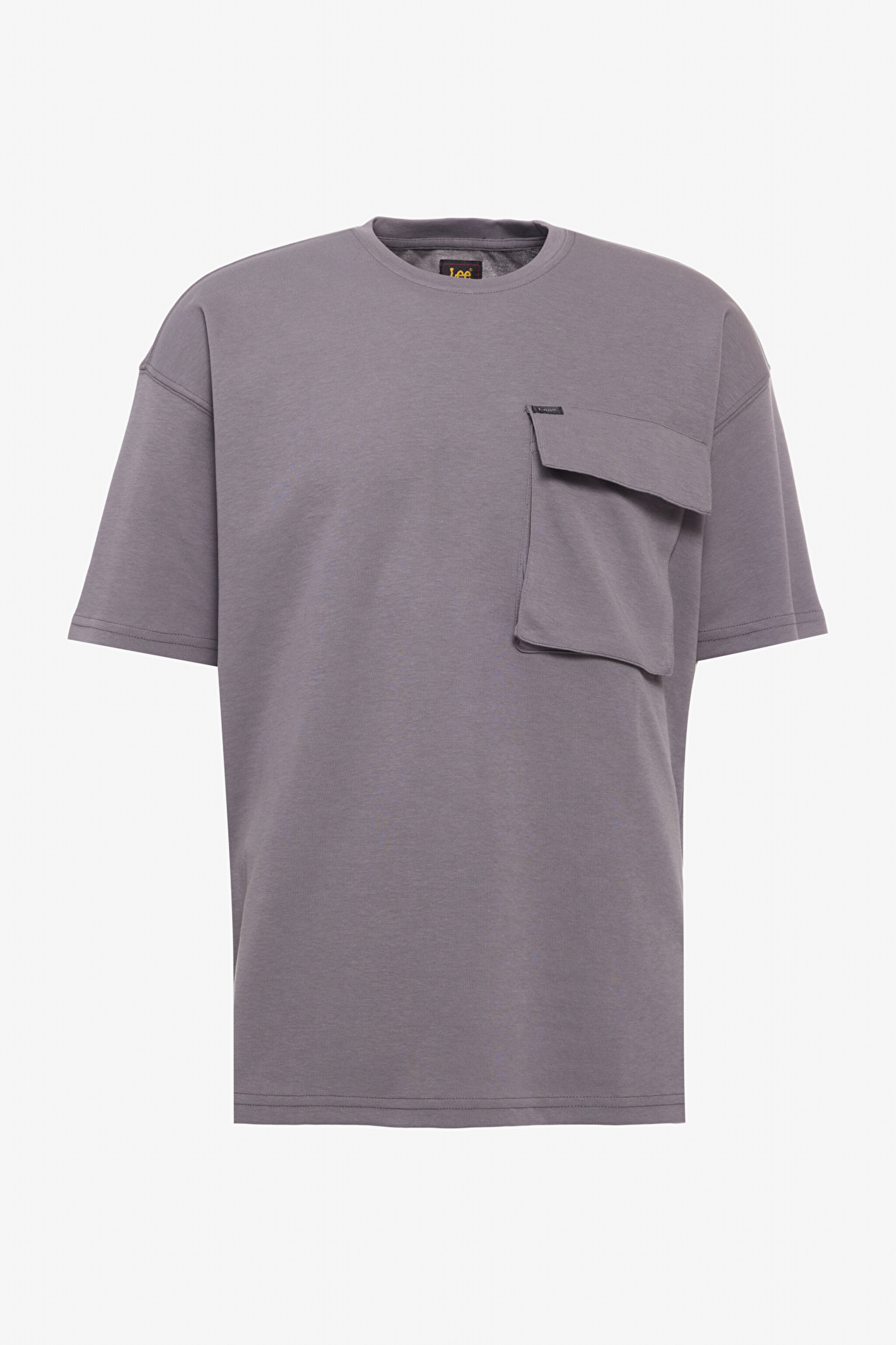 Loose Fit Rahat Kesim Bisiklet Yaka Siyah Tişört - Anthracite-L241669003 (görsel 6)